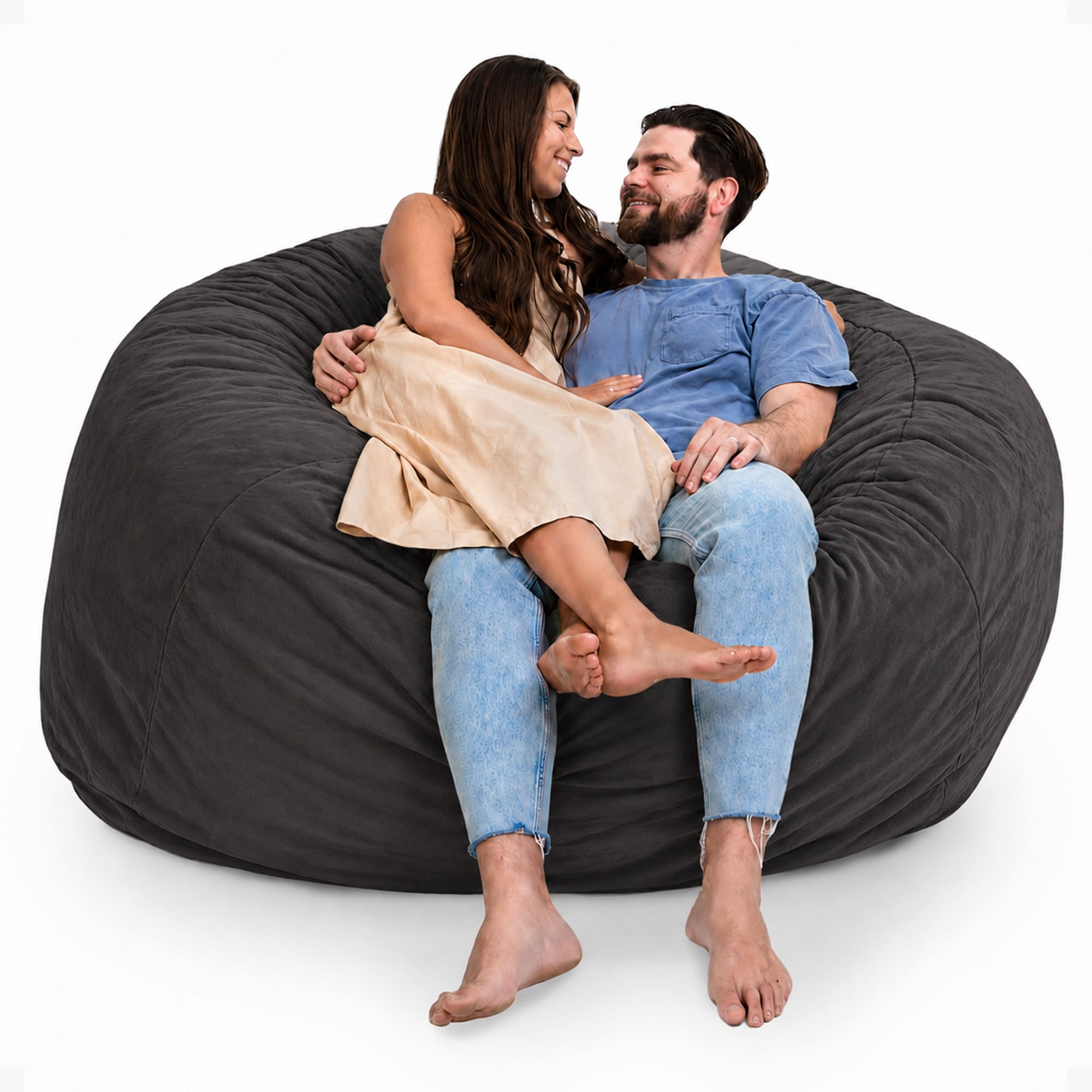 Ultimate Sack  6ft Bean Bag Chair Oversized Indoor Comfy Lounger Grey Suede