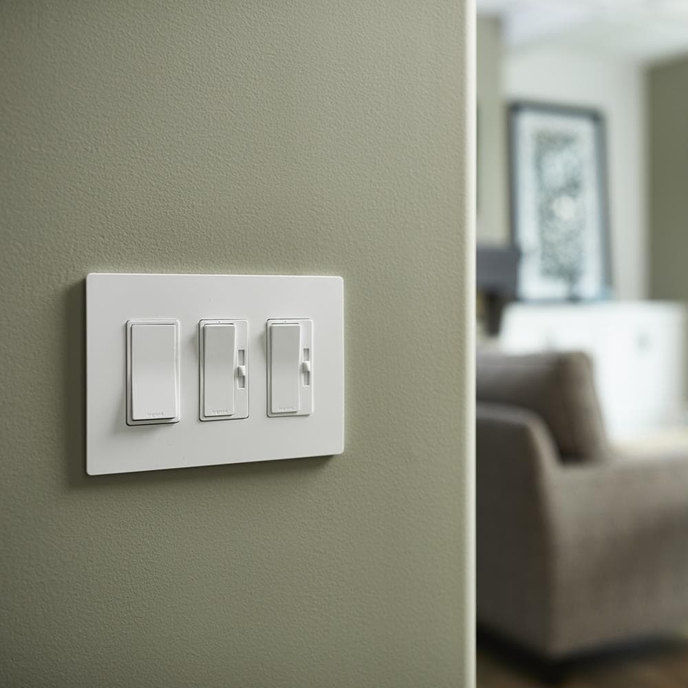 Legrand Radiant 3-Gang Midsize Screwless Decorator Wall Plate, White In ...