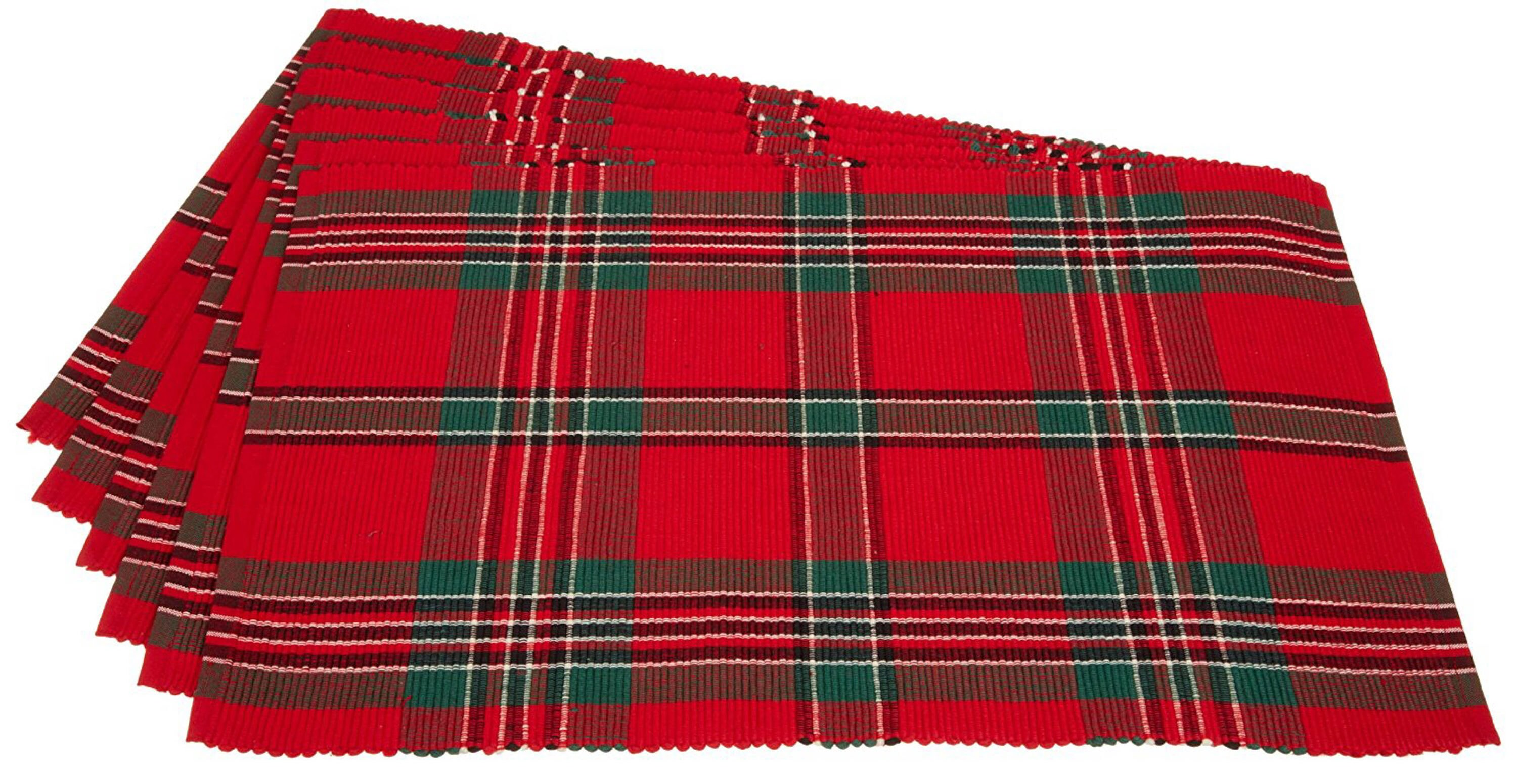 DII CAMZ32821 0.2-in Mat Plaid 6 -Pack Christmas Decor