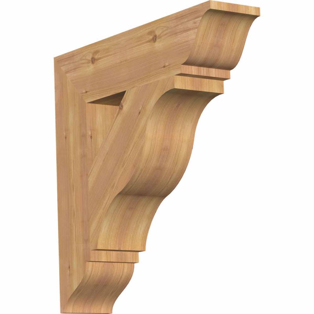 Ekena Millwork BKT06X26X26FST01SWR Funston traditional smooth 5-1/2-in x 26-in x 26-in Western red cedar Brown Wood Standard bracket