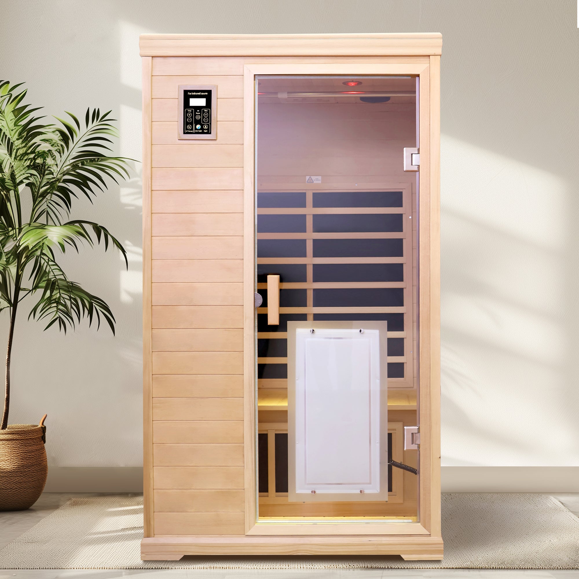 Boyel Living BL-FAS0003 Two Person Indoor Far Infrared Hemlock Sauna Room with Touch Control and Bluetooth Audio