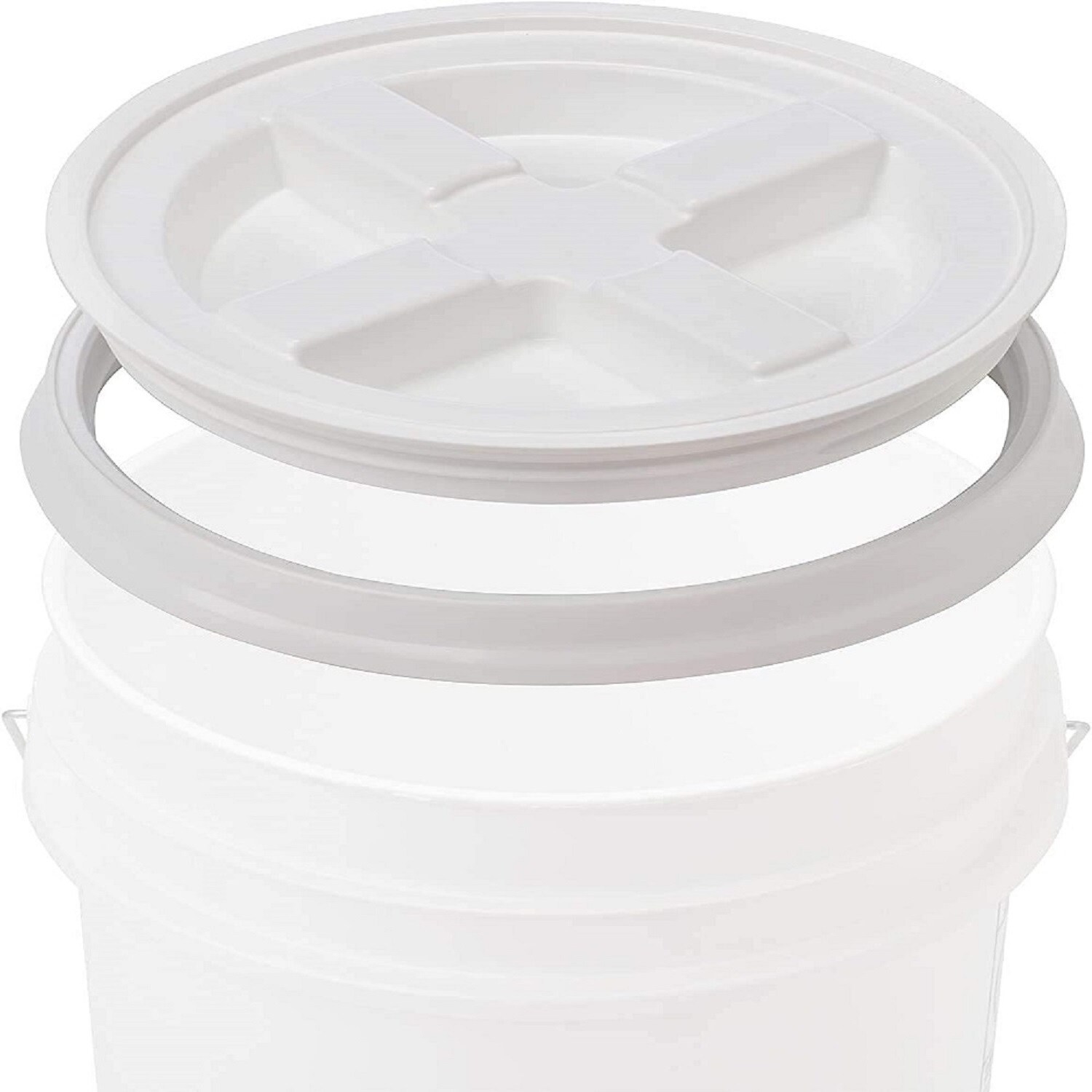 Encore Plastics 5-Gallon White Plastic Bucket Lid at