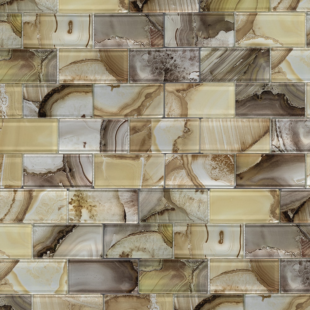 Volcanic Essence 12-in x 12-in Glossy Glass Brick Subway Wall Tile (0.95-sq. ft/ Piece) | - Elida Ceramica CHIGLABPVE524