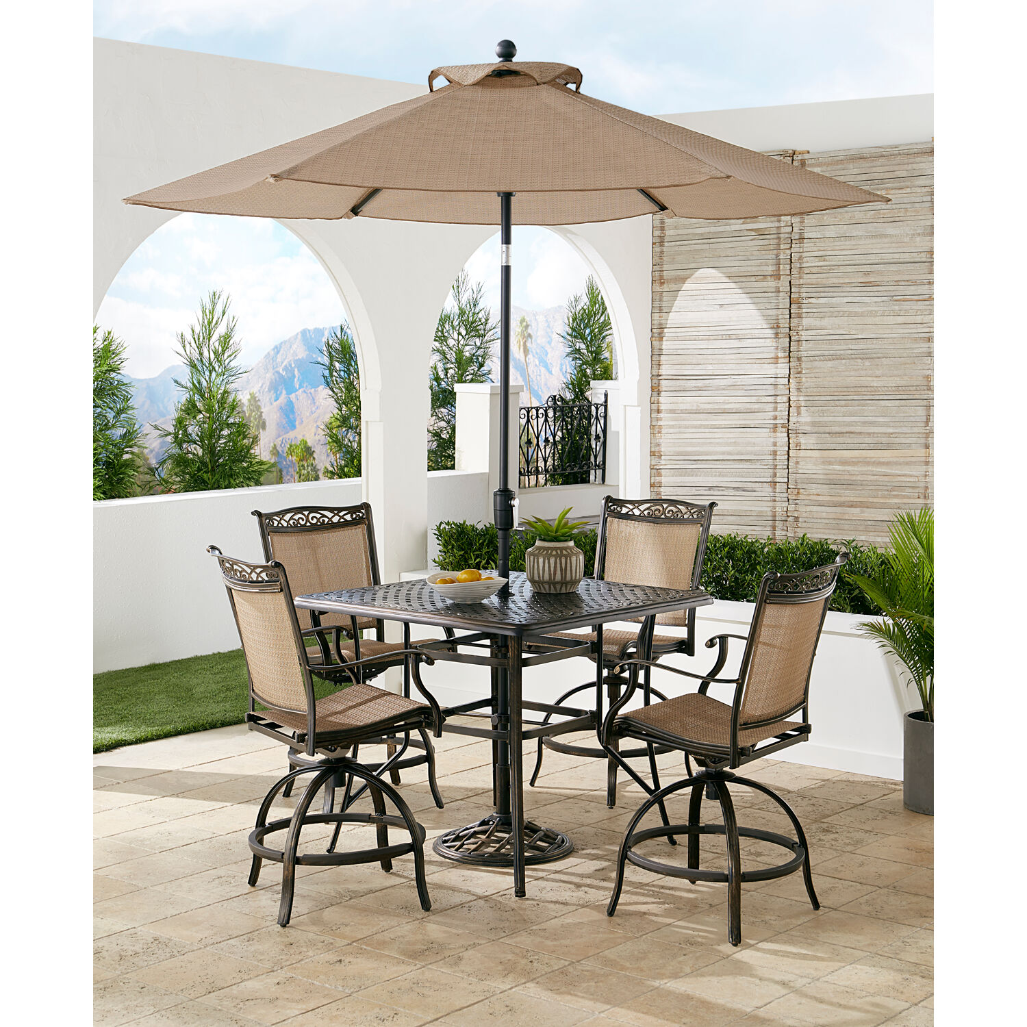 Hanover FNTDN5PCPSQBR-SU Patio-Dining-Sets - View #6