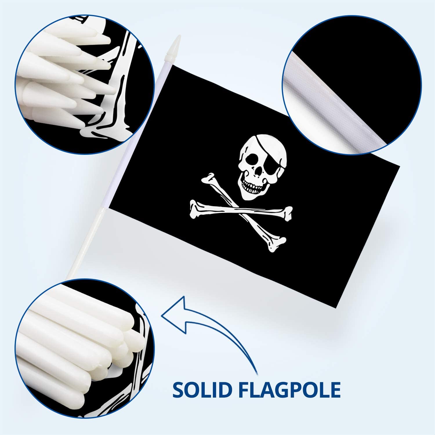 Anley Jolly Roger Flag Pirate Flags 2-Pack 5-ft W x 3-ft H Flag in