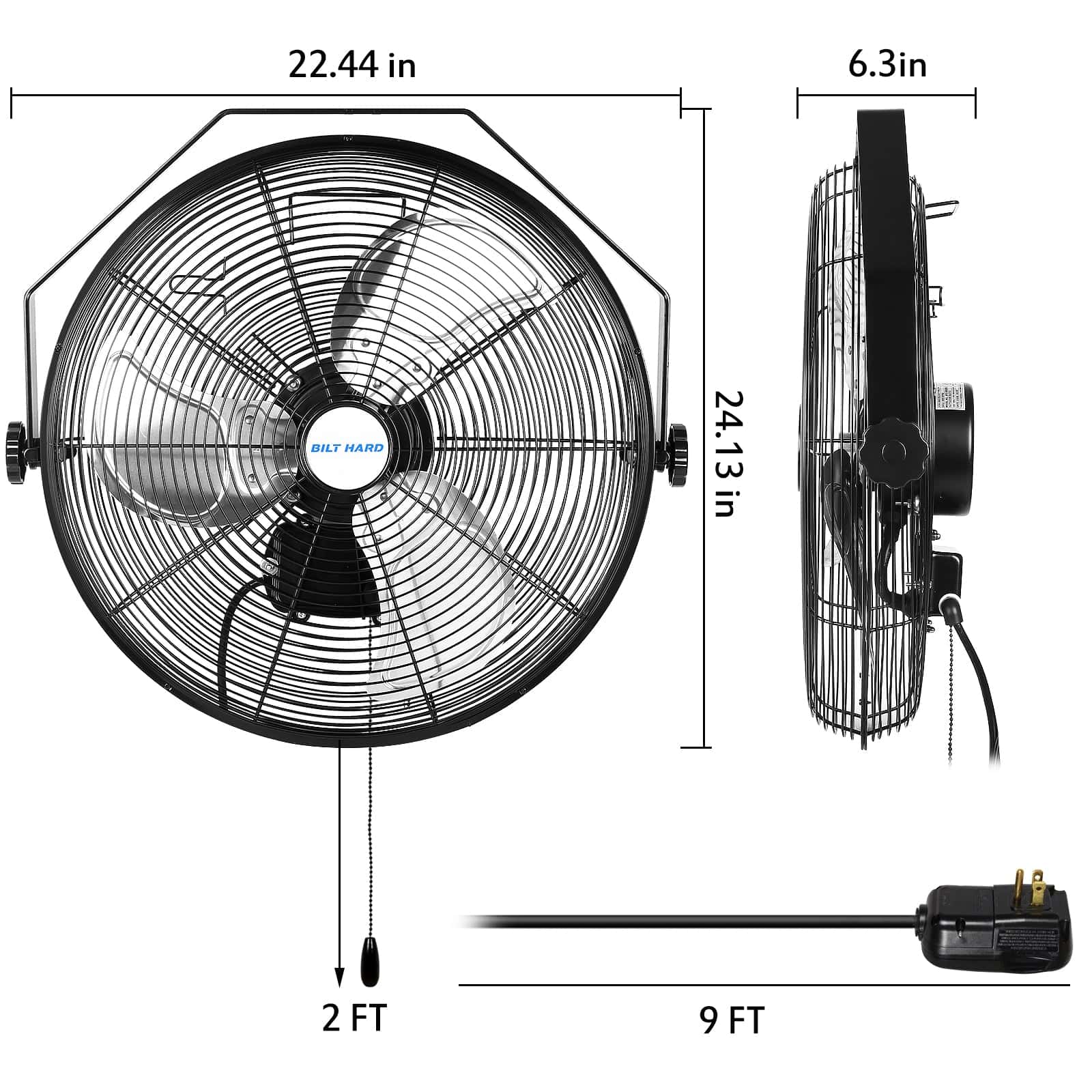 BILT HARD HFE-0703-L Wall-Mounted-Fans - View #3