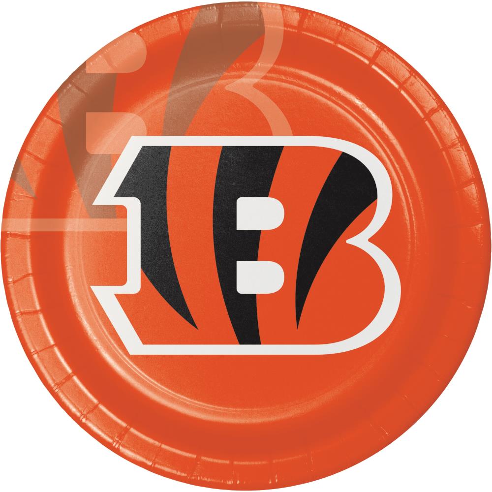Creative Converting 429507 8-Pack Cincinnati Bengals Multiple Colors/Finishes Paper Leak Proof Disposable Dinner Plates