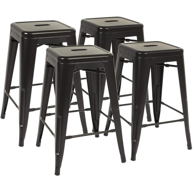 Fdw Metal Bar Stools Set Of 4 Stackable, Bar Stools And Bar Chairs
