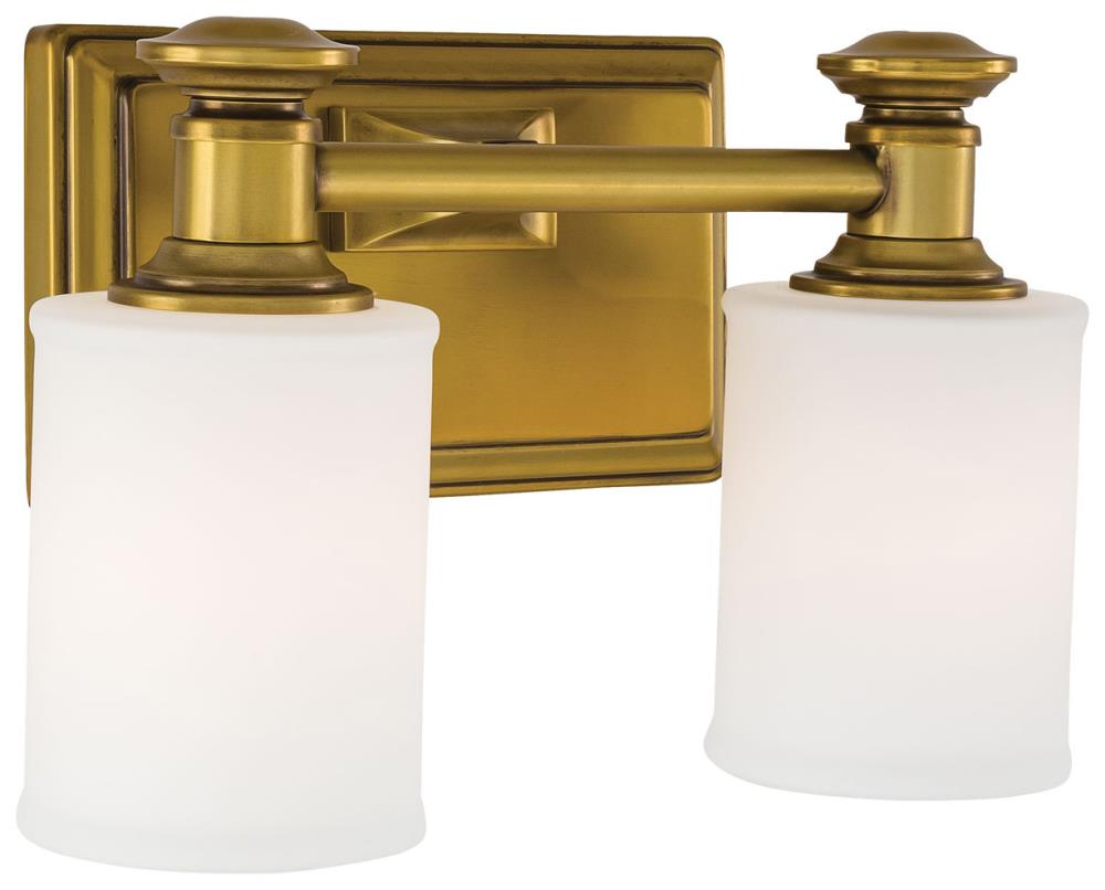 Harbour Point Liberty Gold 2-Light Bathroom Vanity with Opal Glass