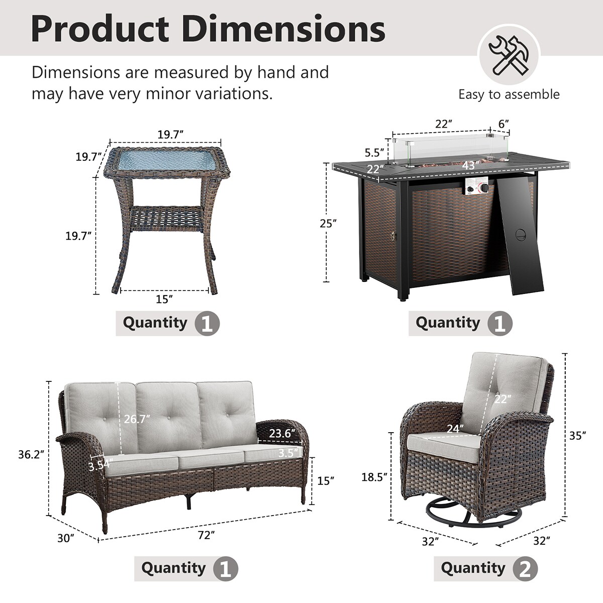 Rilyson FS114085002-2 Patio-Conversation-Sets - View #4