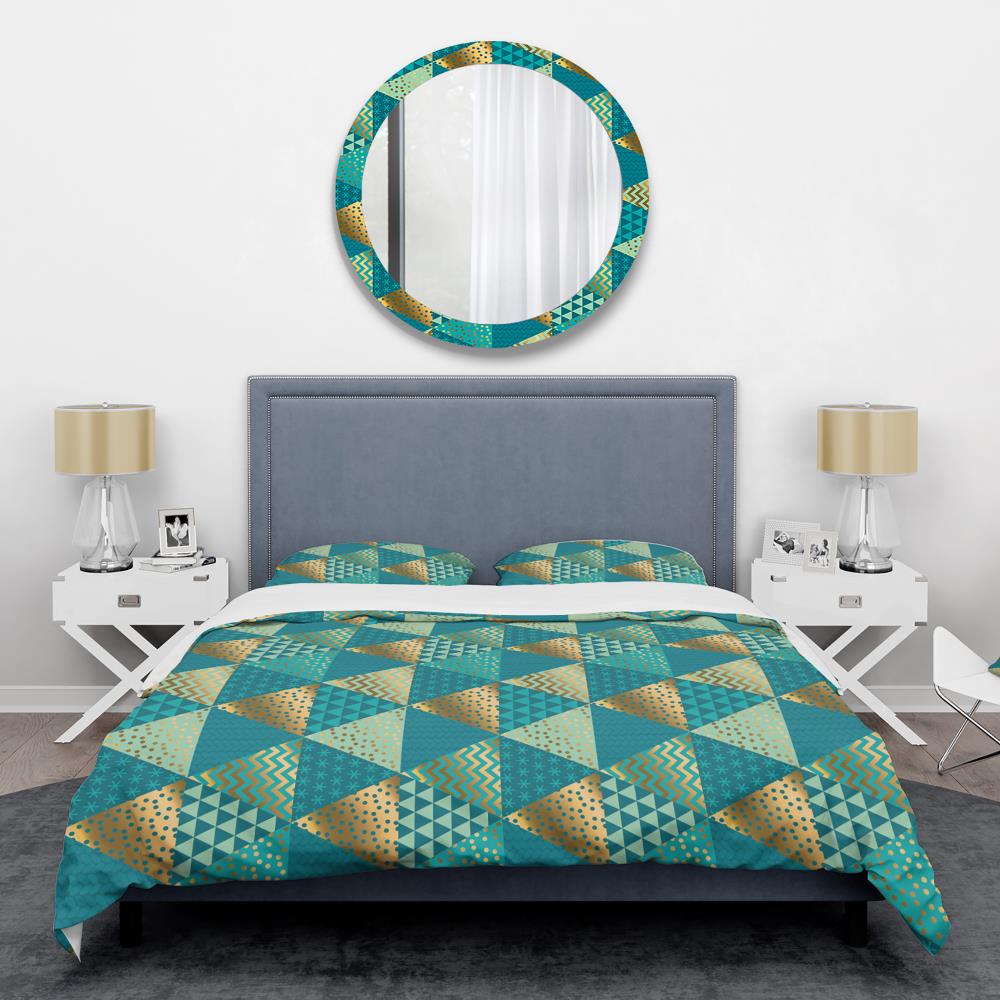 Designart BED24267-T 3 -Piece Blue Twin Duvet cover Set