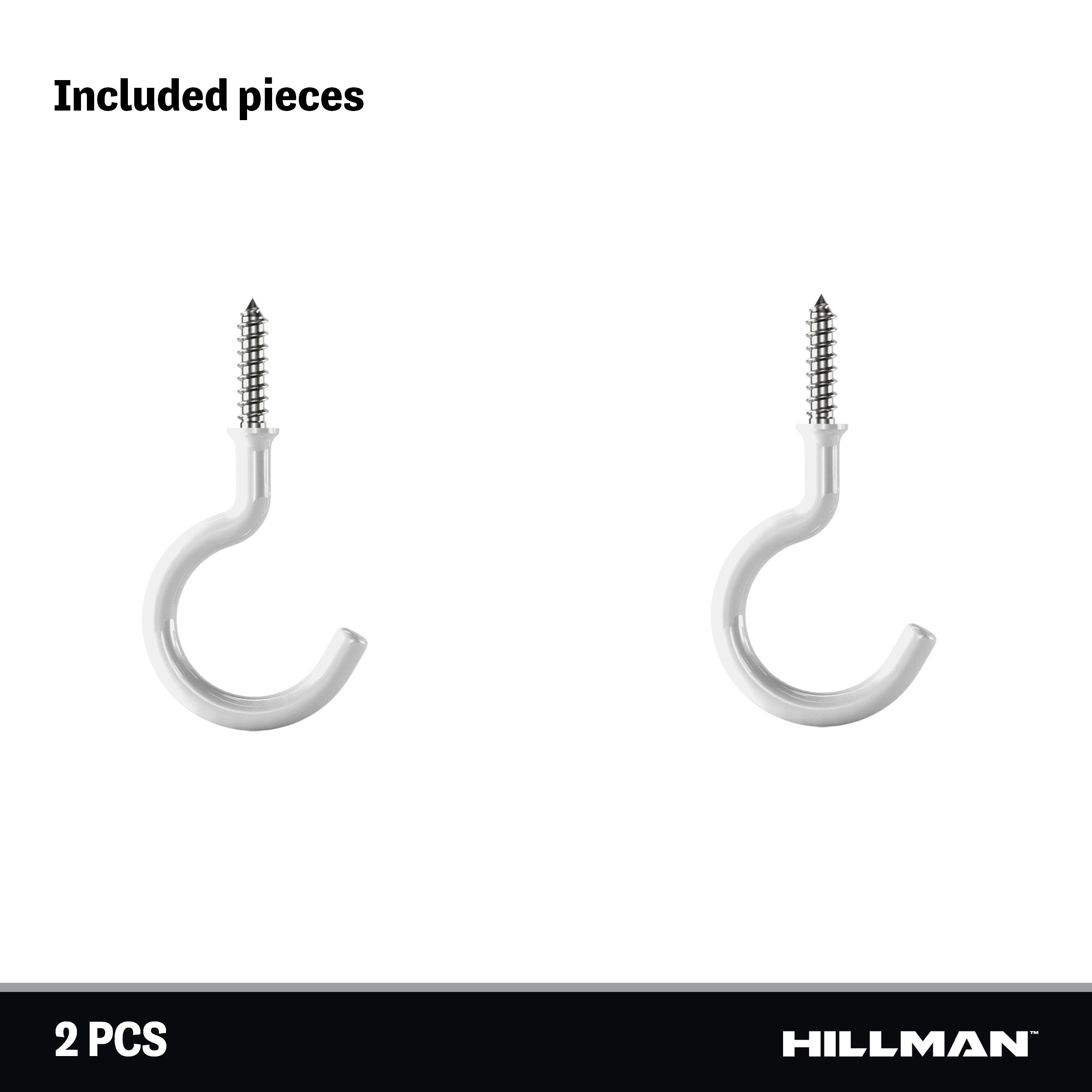 Hillman Steel Vinyl Mug Cup Hooks, Screw-In, Nickel-Plated, 7/8-in