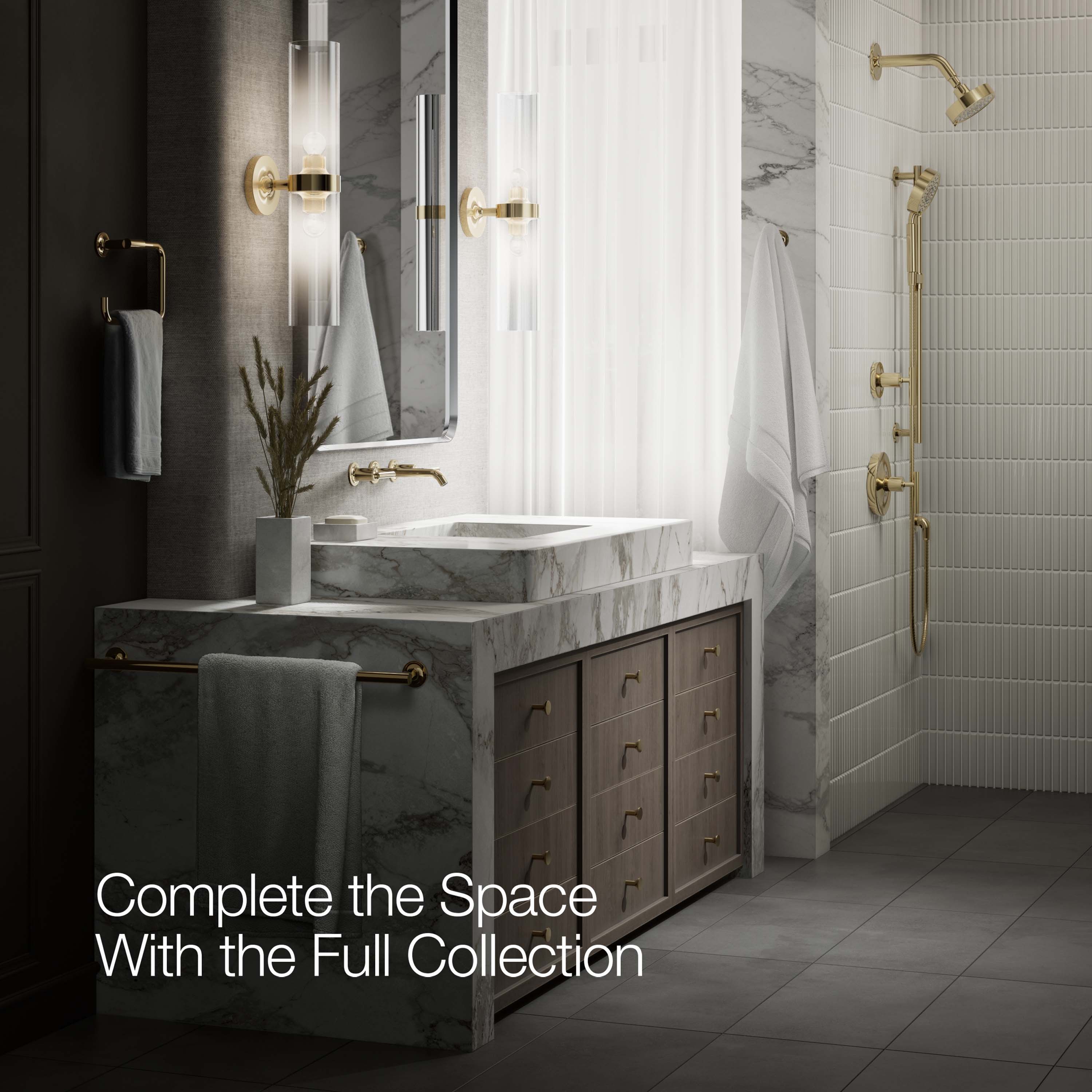 KOHLER Purist Vibrant French Gold Widespread 2-handle Bathroom