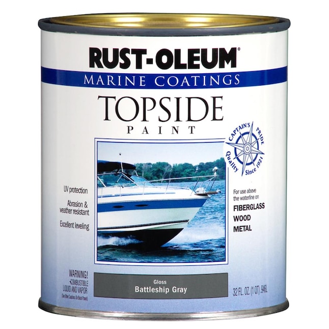 Rust Oleum Marine Coatings Topside Paint Gloss Battleship Gray Enamel Oil Based 1 Quart In The Department At Com - Solignum Marine Paint Colors