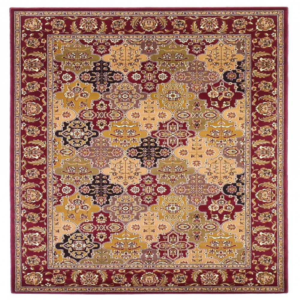 HomeRoots 353605 Bernadette 2 x 7 (ft) Polypropylene Red Rectangular Indoor Border Runner rug