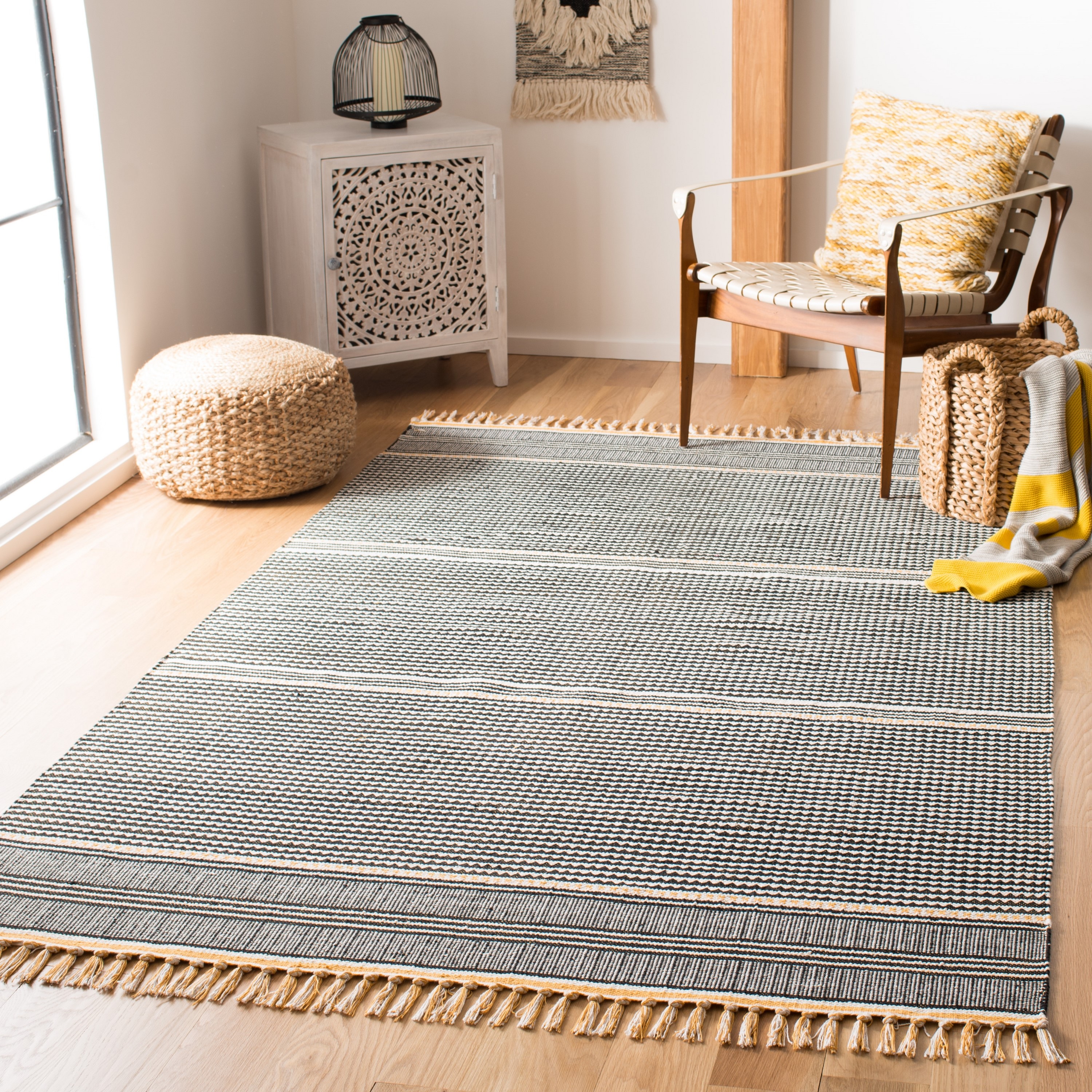Safavieh MTK607I-3 Montauk Avalon 3 x 5 (ft) Synthetic Gold/Multi Rectangular Indoor Coastal Throw rug