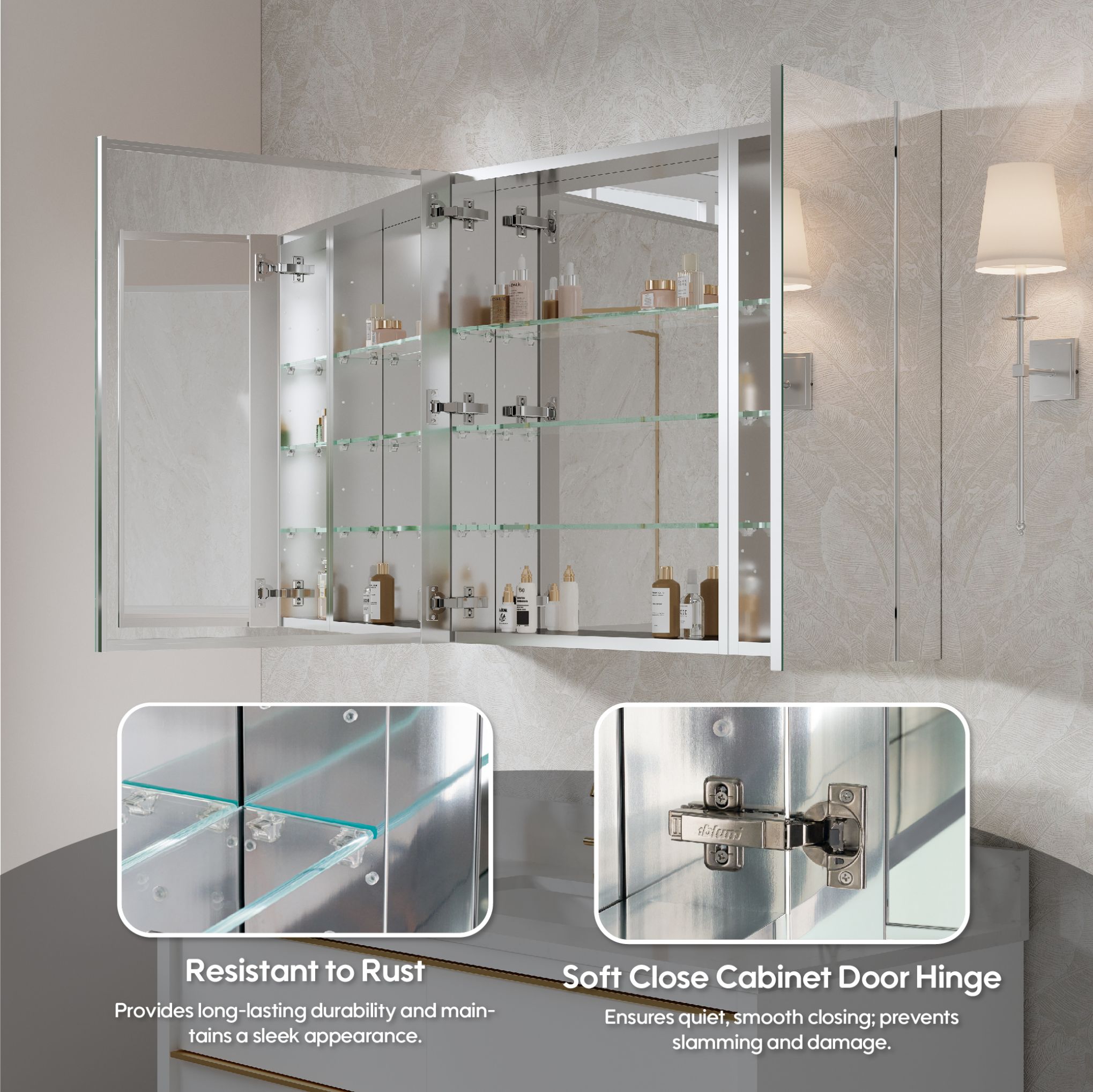 WELLFOR ROSA2412LR Bathroom-Medicine-Cabinets - View #6