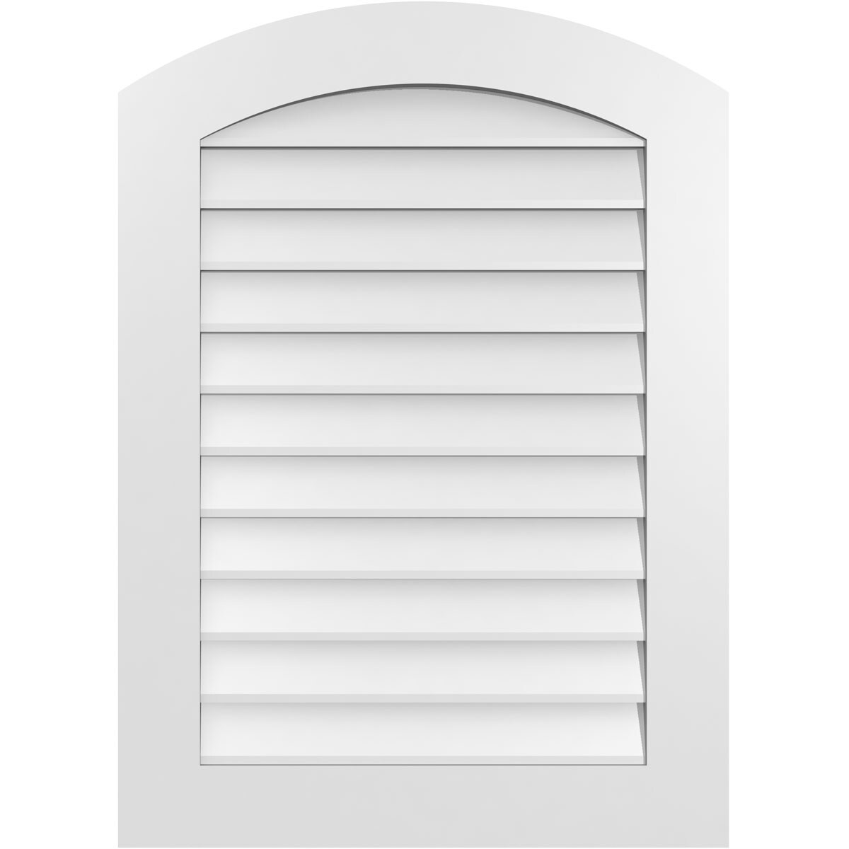 Ekena Millwork GVPAR26X3601SN 26-Inches x 36-Inches Off-white Round top PVC Gable Louver Vent