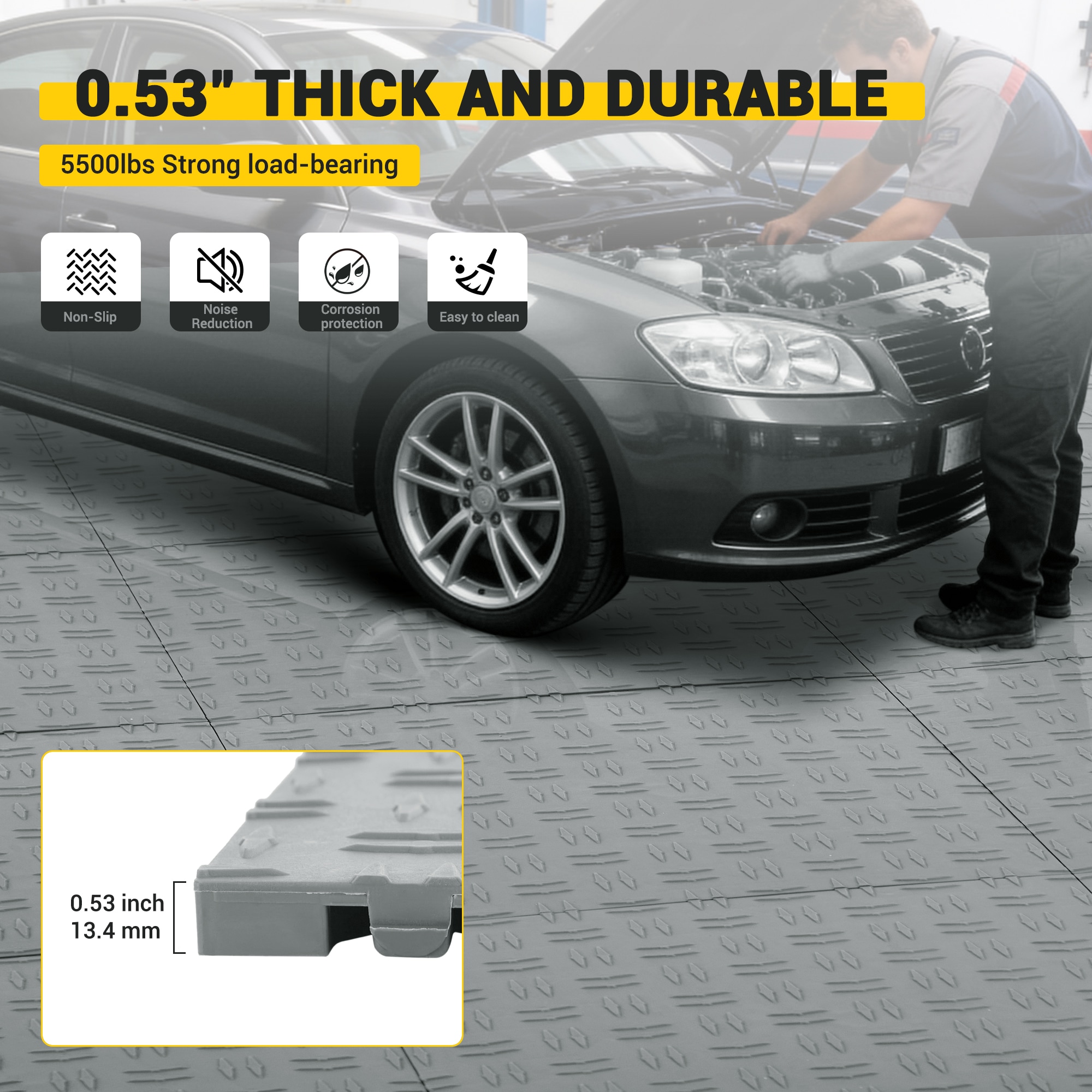 Garvee D4T7ACUBPTBG4 Garage-Vinyl-Tile - View #5