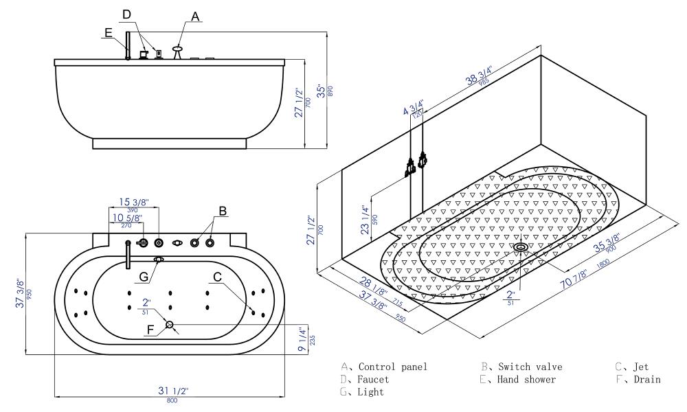 EAGO AM128ETL bathtubs - View #4