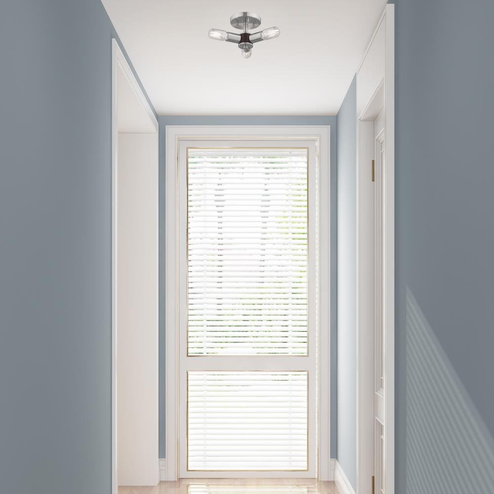 Copenhagen Brushed Nickel 3-Light Flush Mount Ceiling Fixture