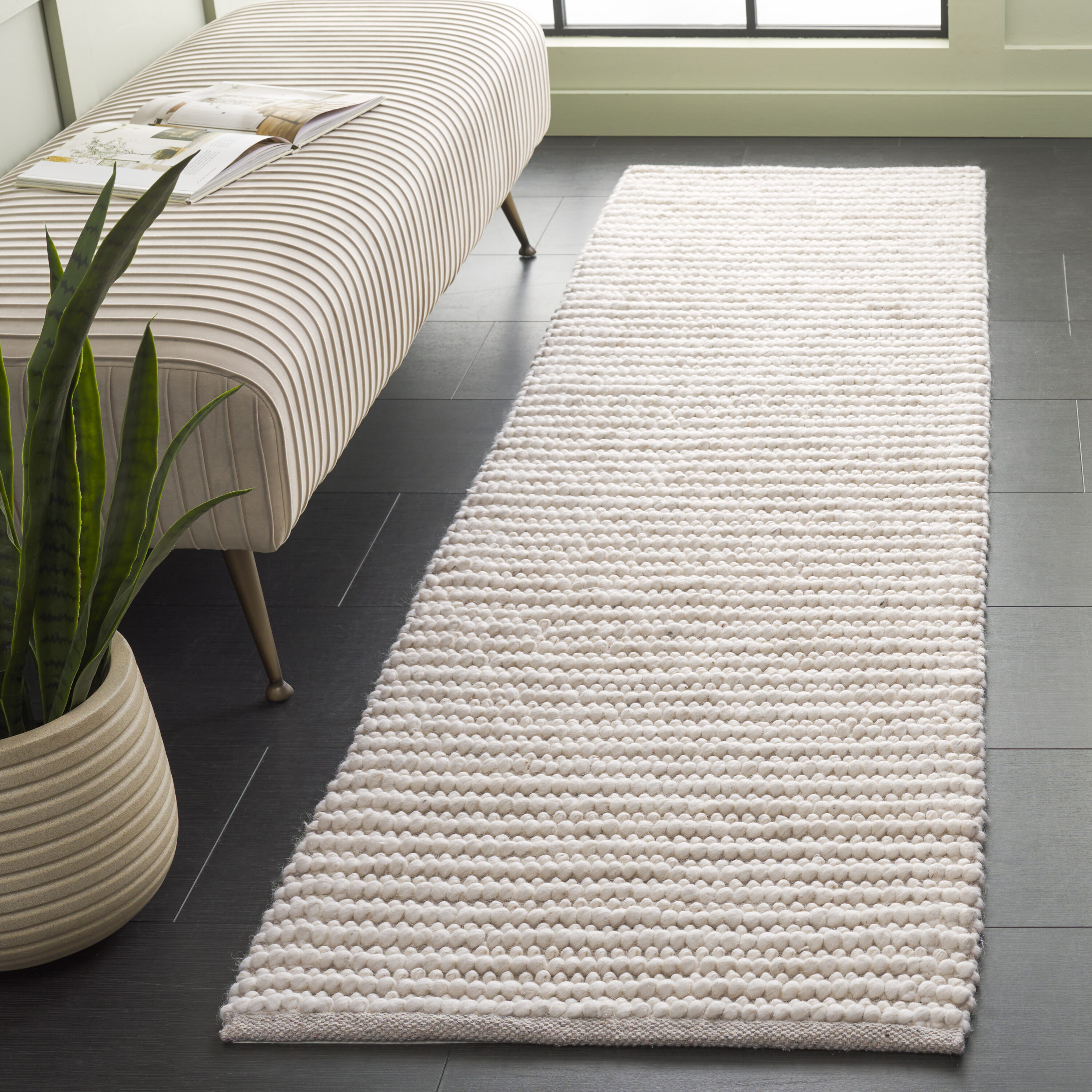  Natura 287 Ivory Solid / Tonal 2ft-3in x 8ft Runner Rug