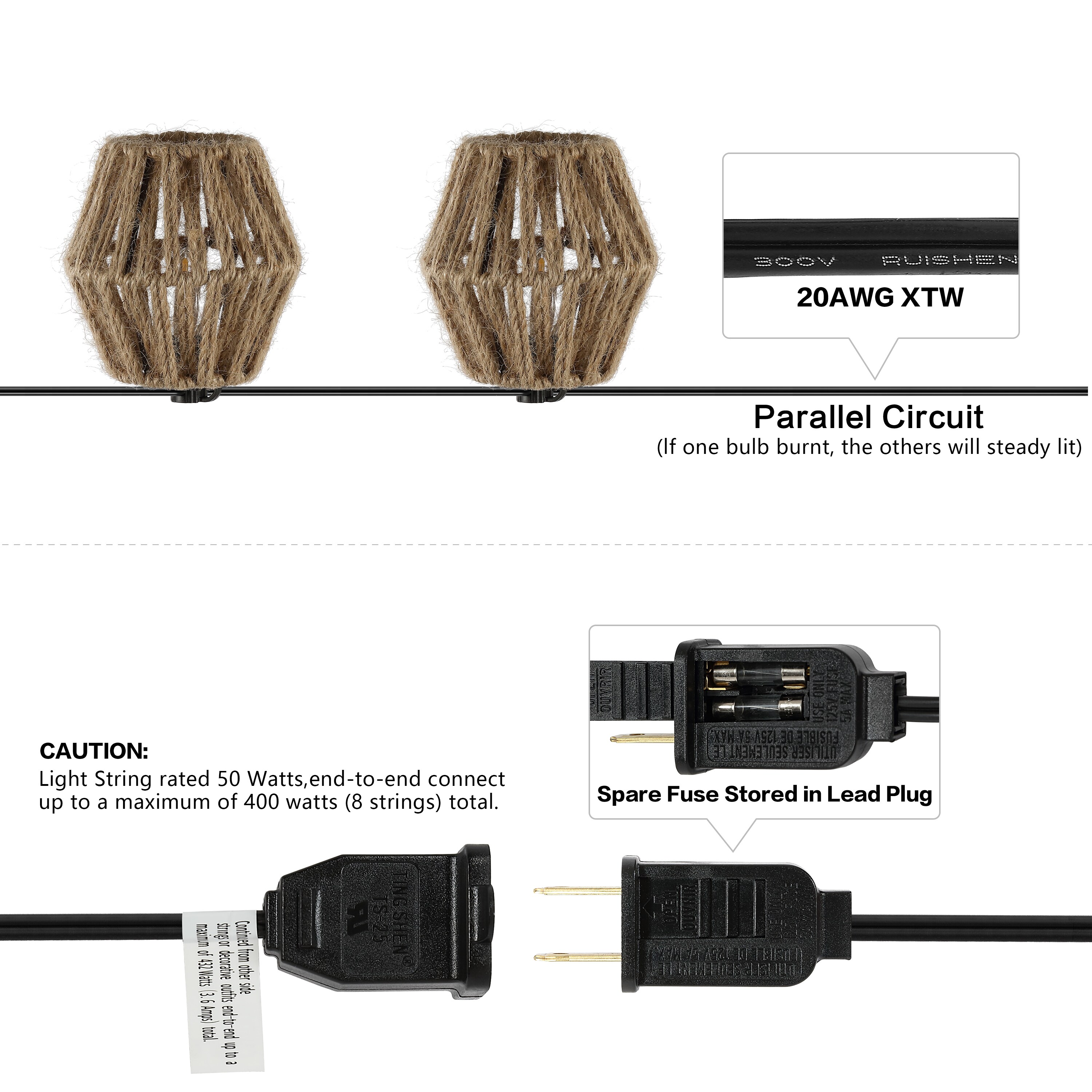 JONATHAN  Y JYL8708A Patio-String-Lights - View #5