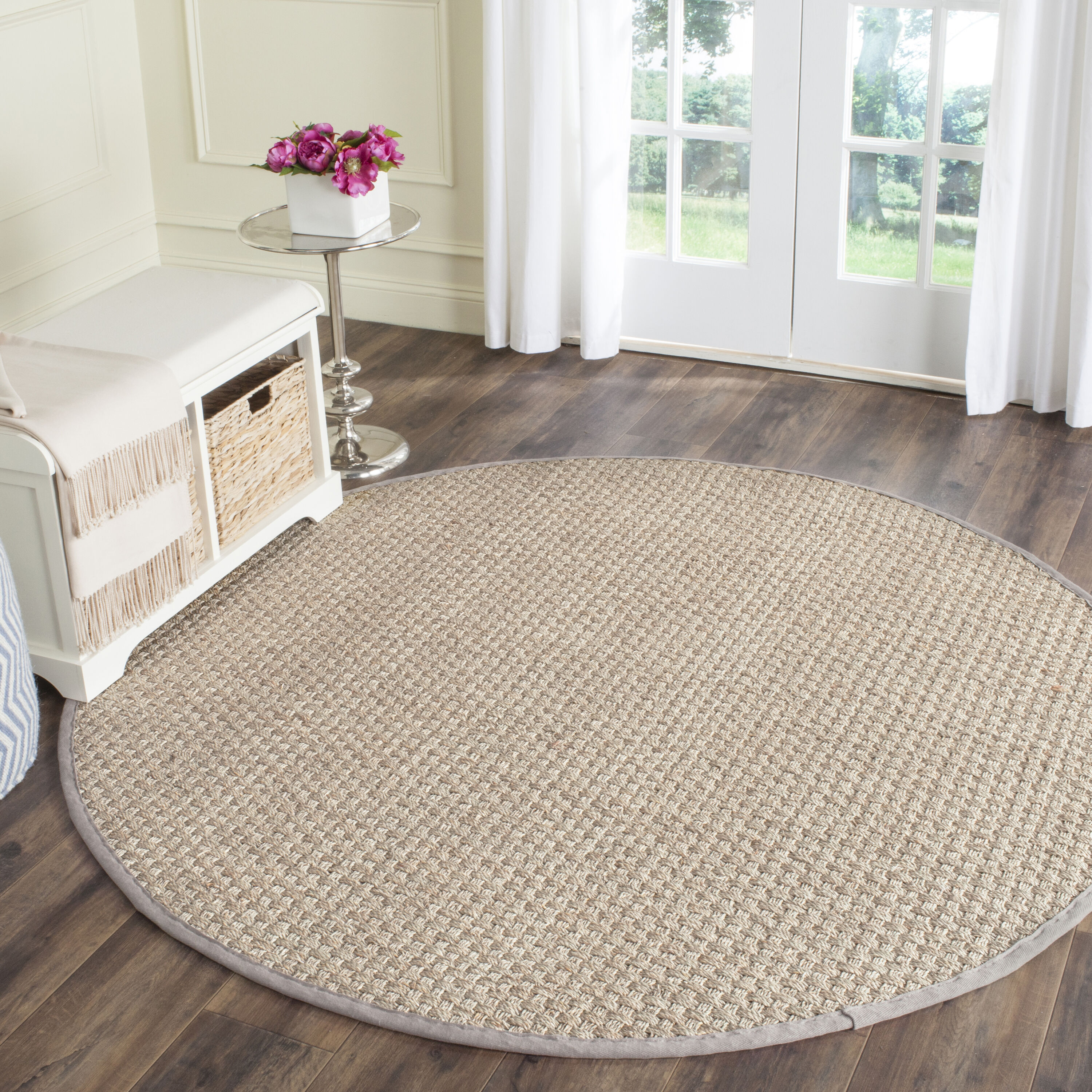 Nf Basket Weave W/Grey Border 5in x 5in Rug