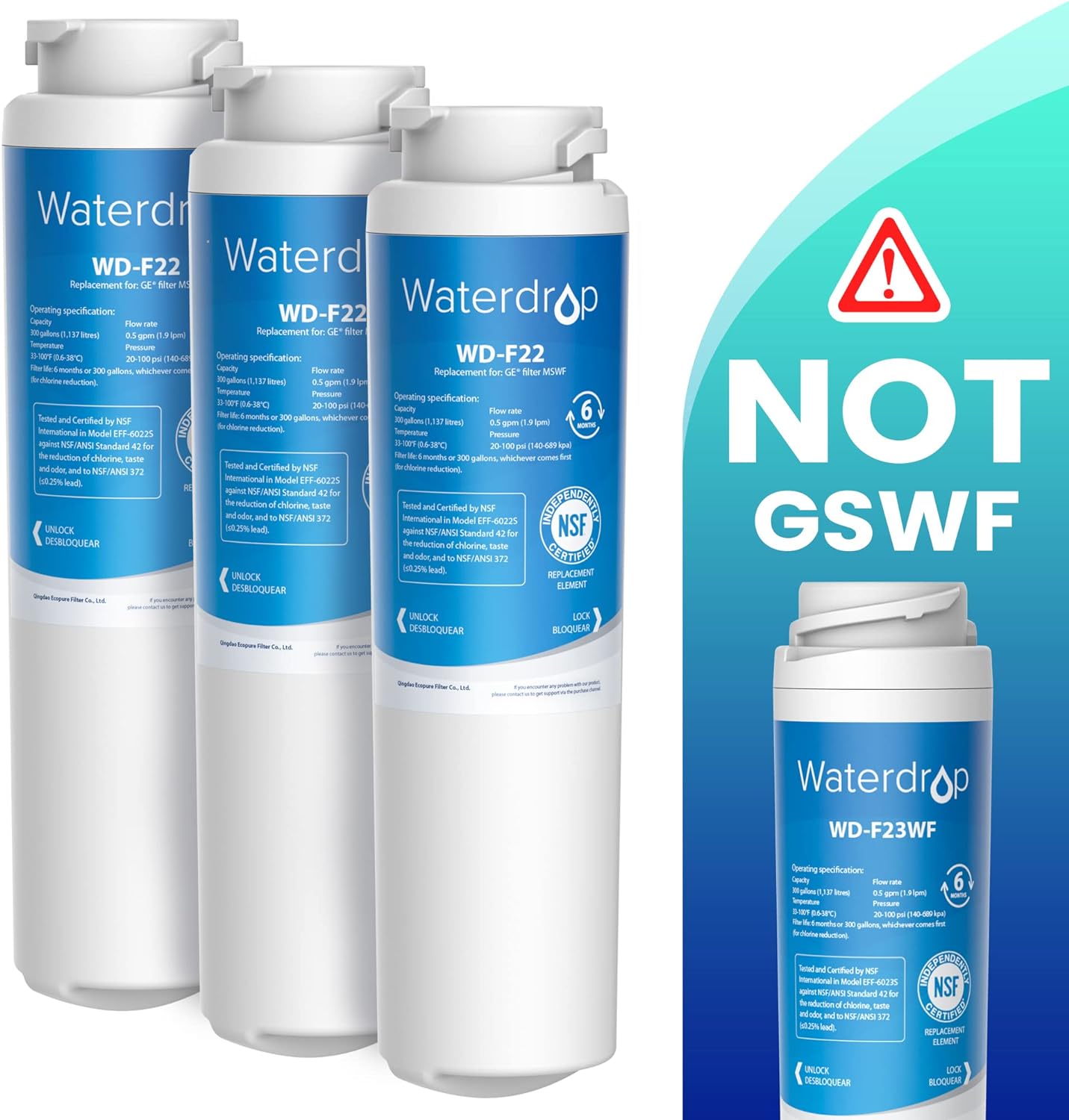 Waterdrop Twist Refrigerator Water Filter 3-Pack In The Refrigerator ...