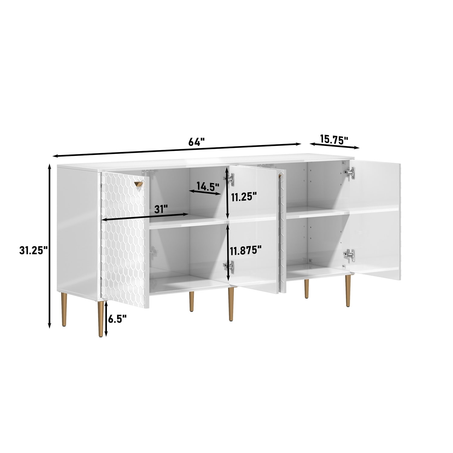 Mondawe MO-JH0014D-WH Dining-Kitchen-Storarge - View #6