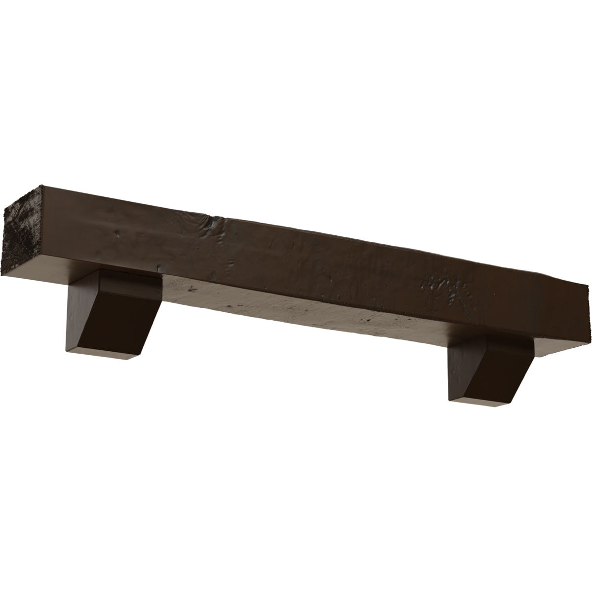 Ekena Millwork MANUKP08X12X72ASBM 72-in W x 8-in H x 12-in D Mahogany (Burnished) Hollow Urethane Rustic Fireplace Mantel