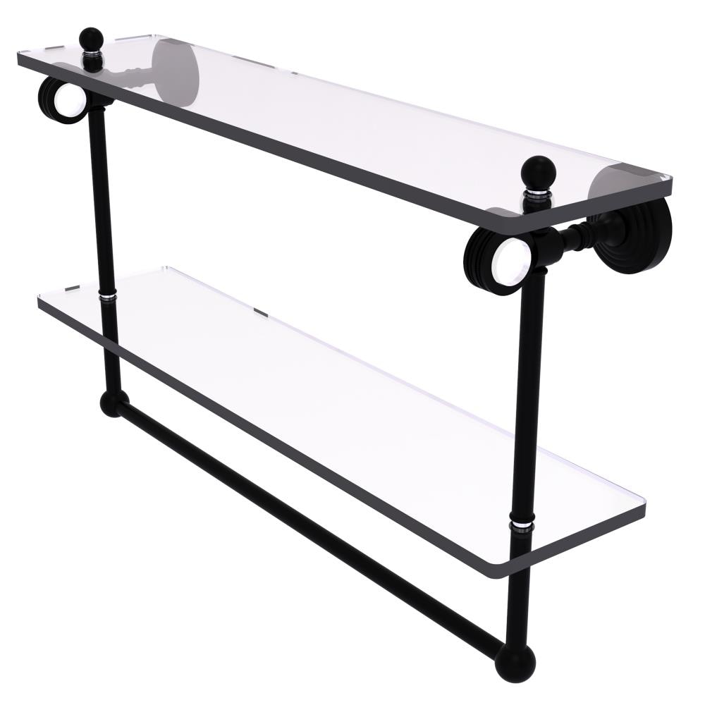 Allied Brass PG-2TBD-22-BKM Pacific Grove Matte Black 2 -Tier Wall mount Bathroom Shelf ( 22-in x 13-in x 5-in )