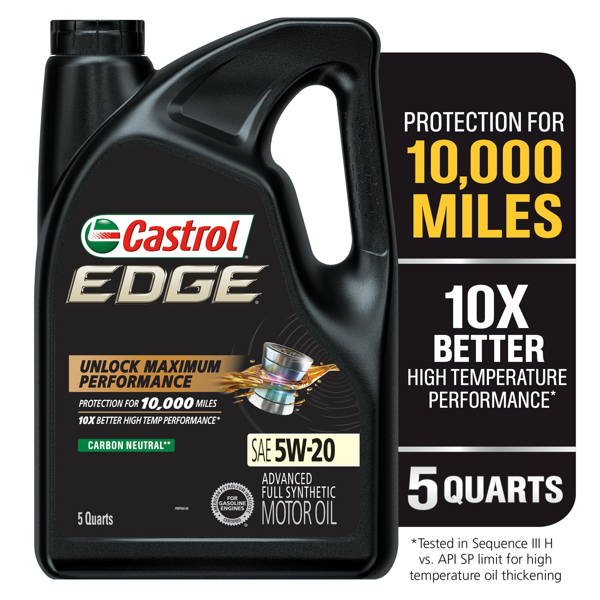 Castrol EDGE High Mileage 10W-40 Advanced Full Synthetic Motor Oil, 1 Quart