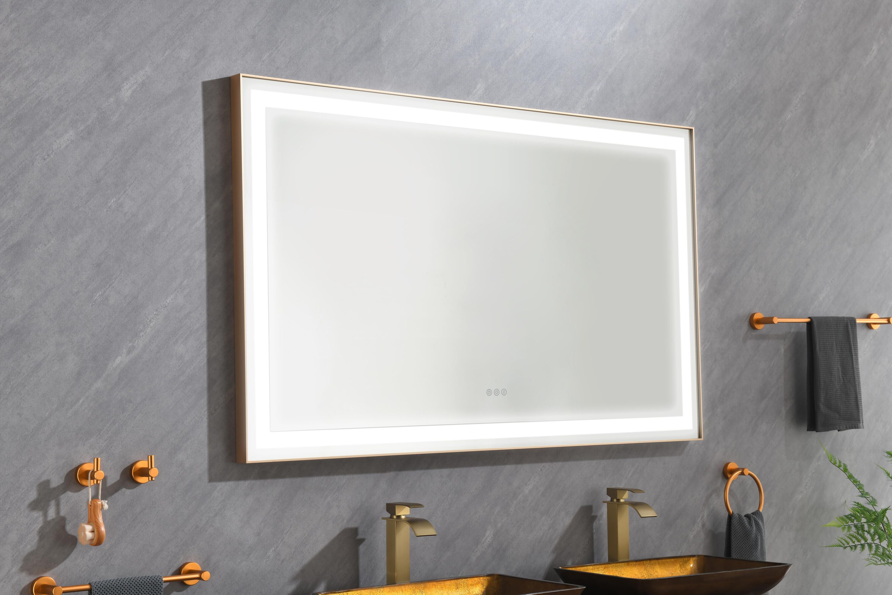 Vacolite KP-960BG 60-Inches x 36-Inches Polished Rectangle Dimmable LED Lighted Fog Free Tilting Bathroom Vanity Mirror ( glass )