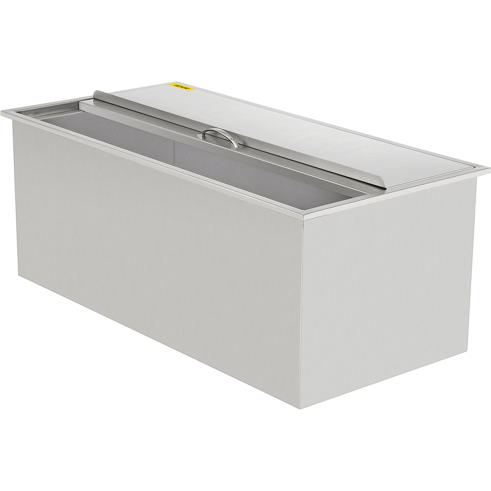 VEVOR Stainless Steel Ice Bin 19.9 in. x 16 in. x 13 in. Drop in Ice Chest with Hinged Cover 40.9 qt. for Outdoor Kitchen QRSJ20X16X13VBRM7V0