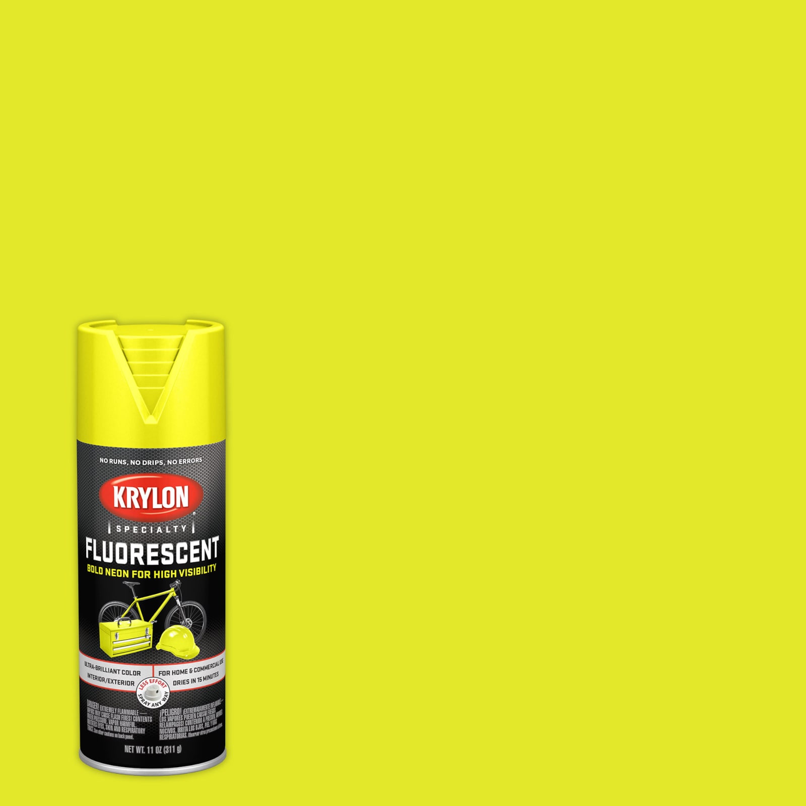 Krylon 11 oz. Fluorescent Spray Paint, Lemon Yellow