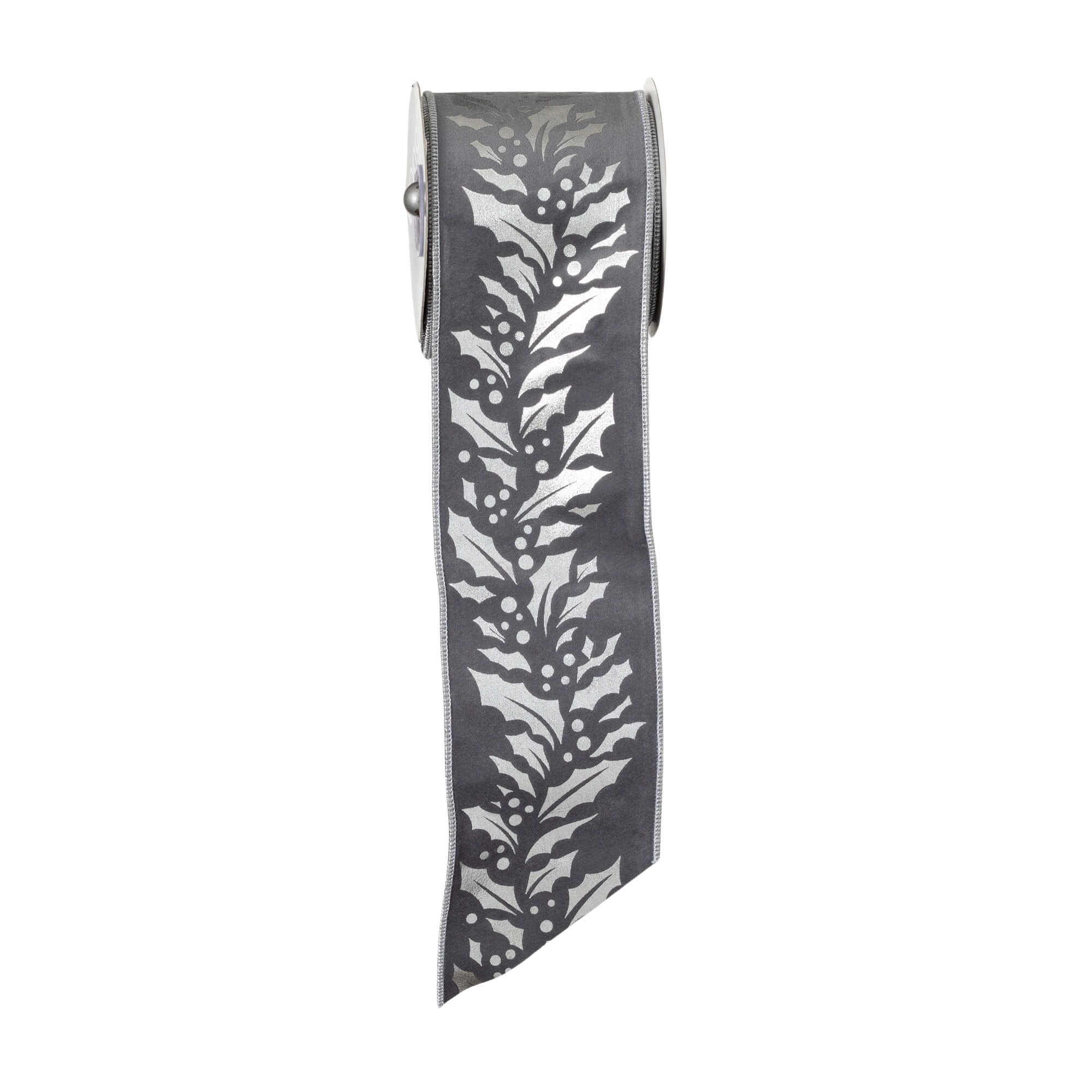 Sullivans RB392 Winterberry 15-Feet L x 4-Inches W Silver Ribbon