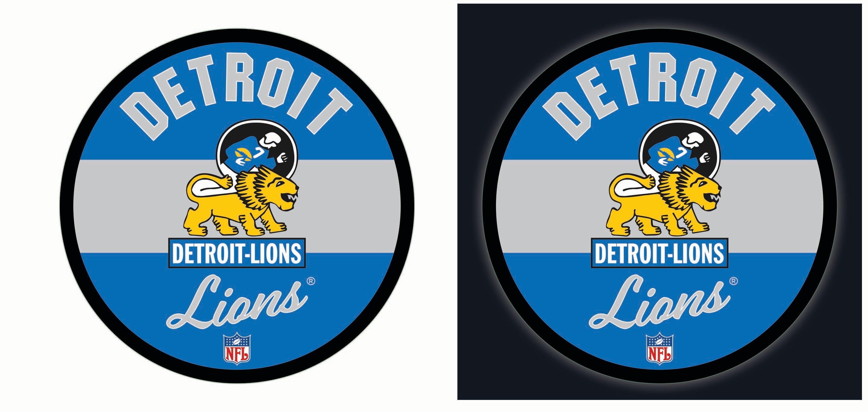 Evergreen 8LED3810RDV Detroit Lions 23-Inches W x 23-Inches H Acrylic Sports Wall Phrases Wall accent