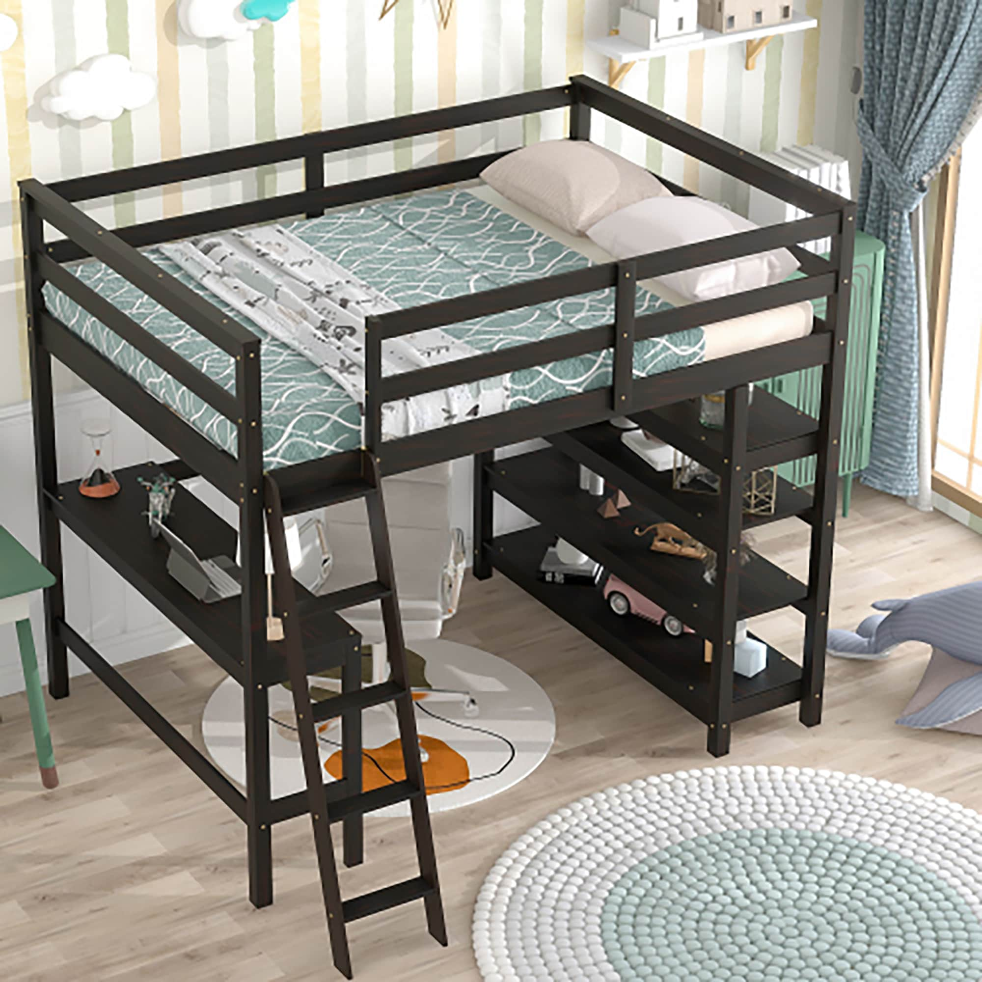 Black full 2024 loft bed