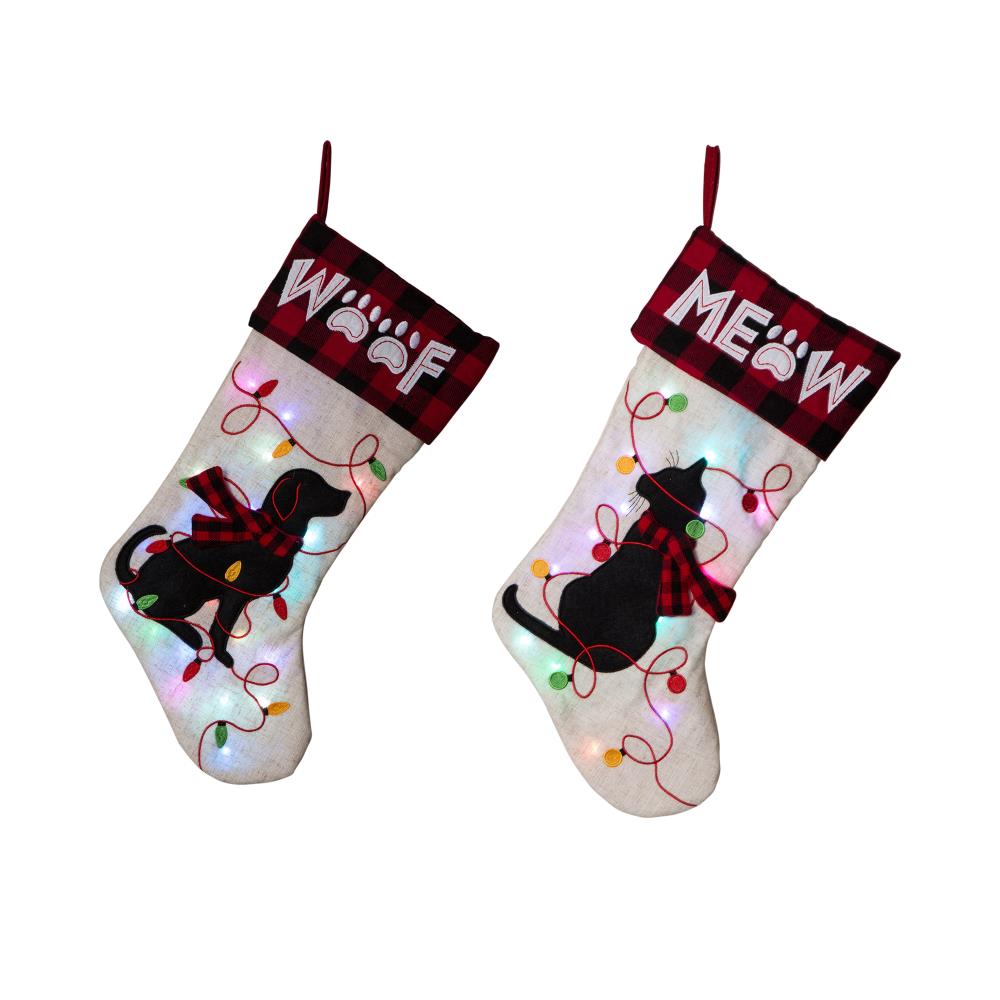 Glitzhome 21 In Multiple Colors Animals Christmas Stocking At