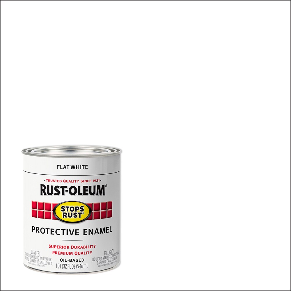 Rust-Oleum 353588 Stops Rust Flat White Interior/Exterior Oil-based Industrial Enamel Paint ( 1-quart )