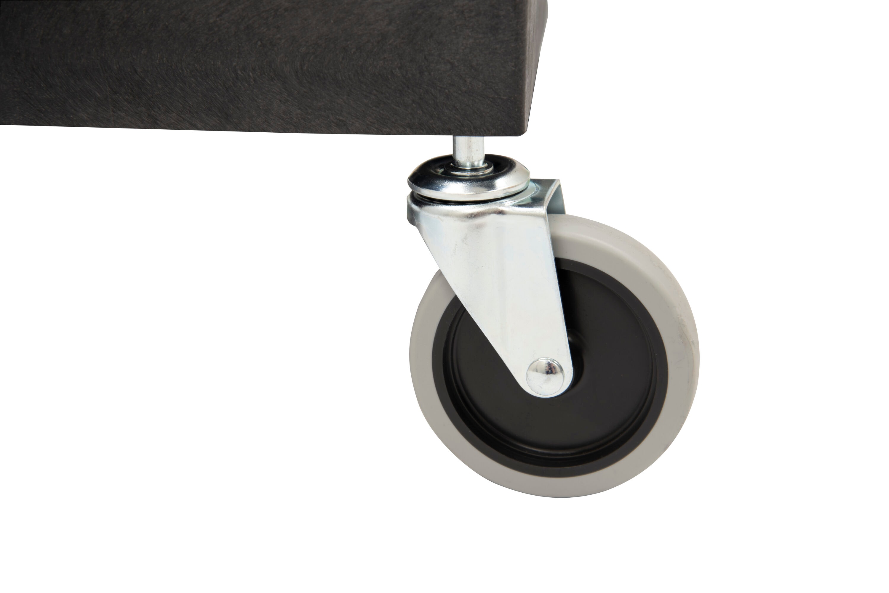 Black HDPE 2-Shelf Utility Cart with 4" Wheels
