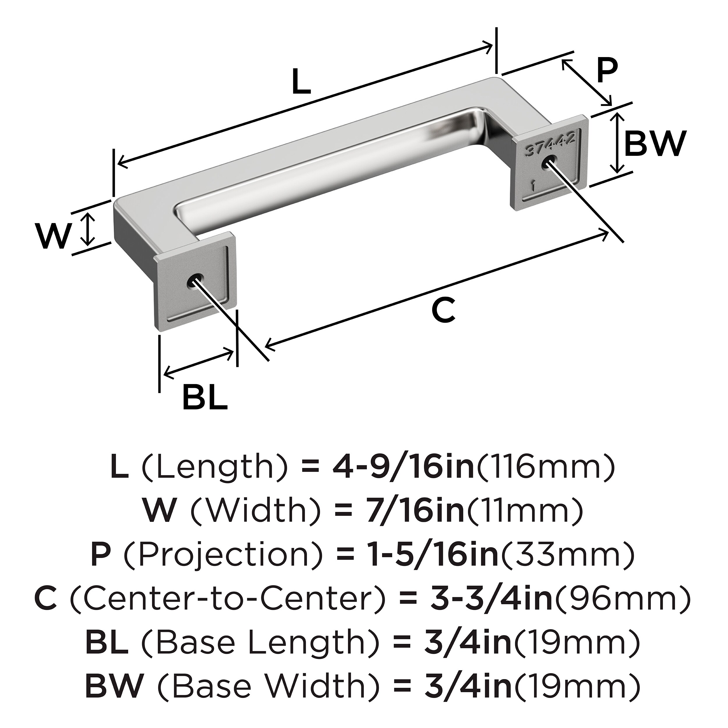Amerock BP3744226 Cabinet-Pulls - View #4