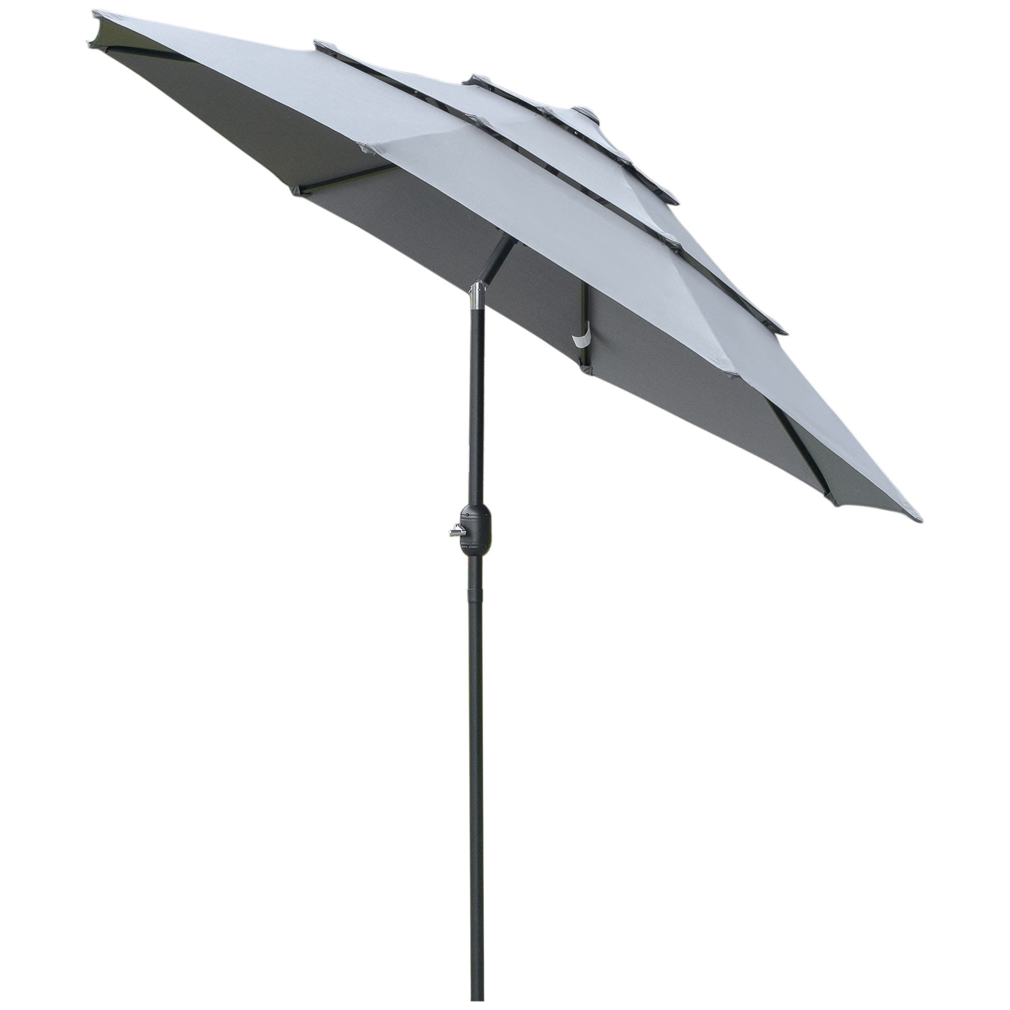 Fun Orange FUN11HW17 9-ft Steel Gray Push-button Tilt Market Patio Umbrella