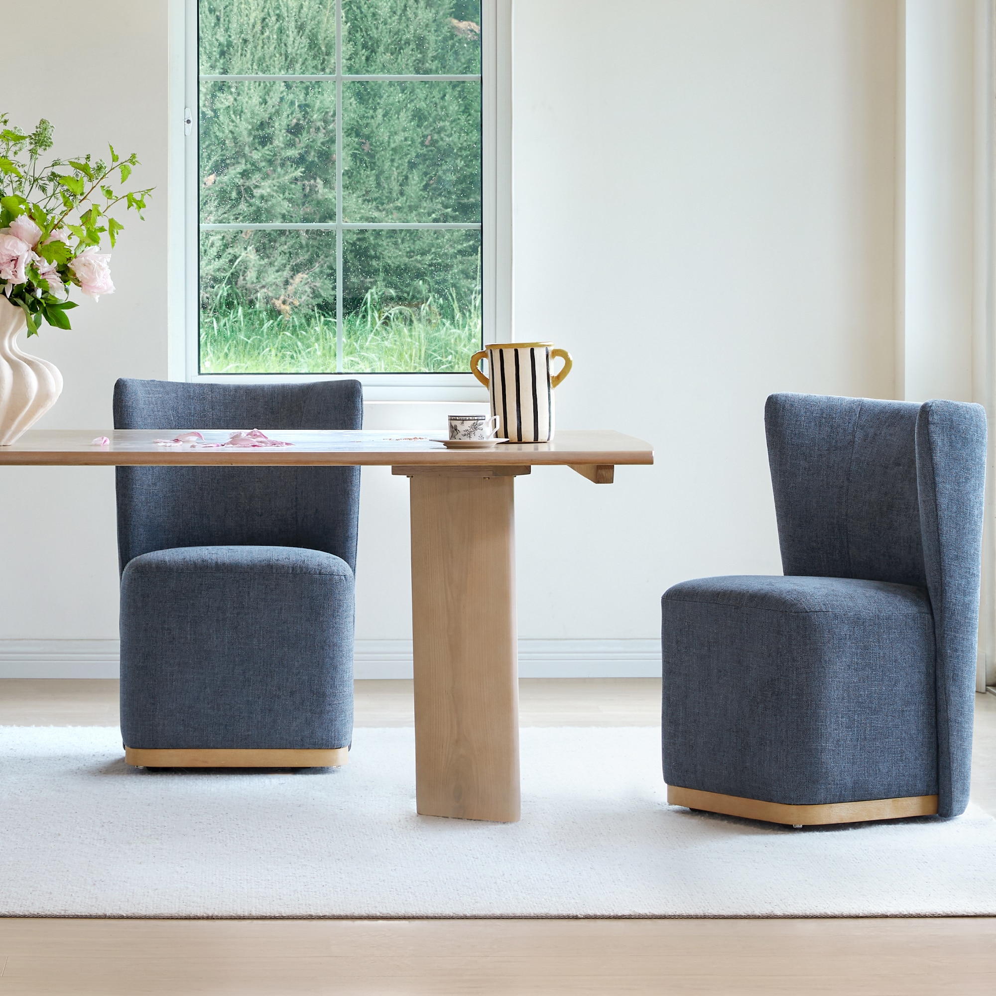 Circle 55 - Low back Contemporary/Modern Polyester Upholstered Dining side chair ( Wood Frame )