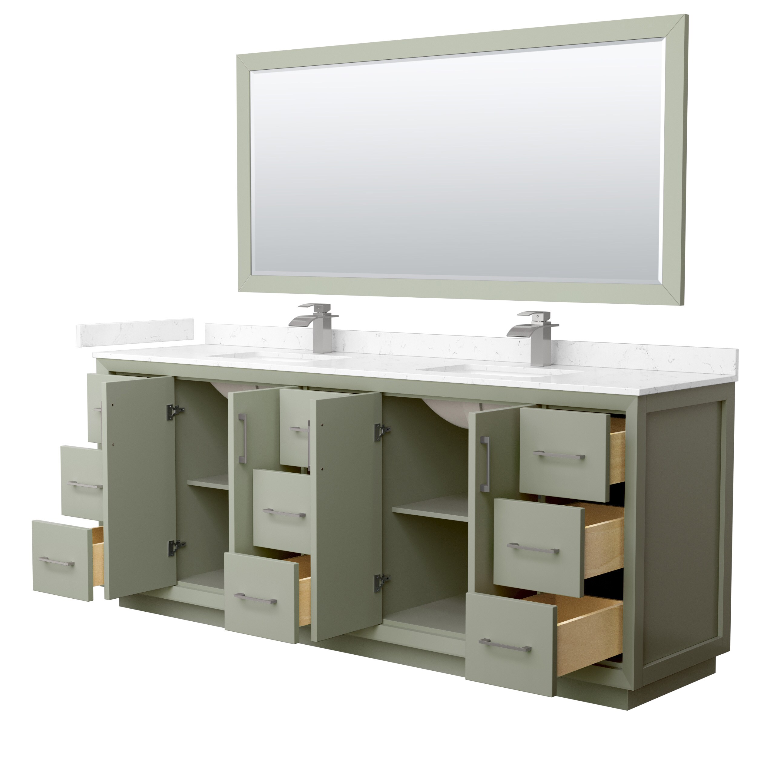 Wyndham Collection WCF414184DLGC2UNSM70 Bath-Vanity-Combo - View #2