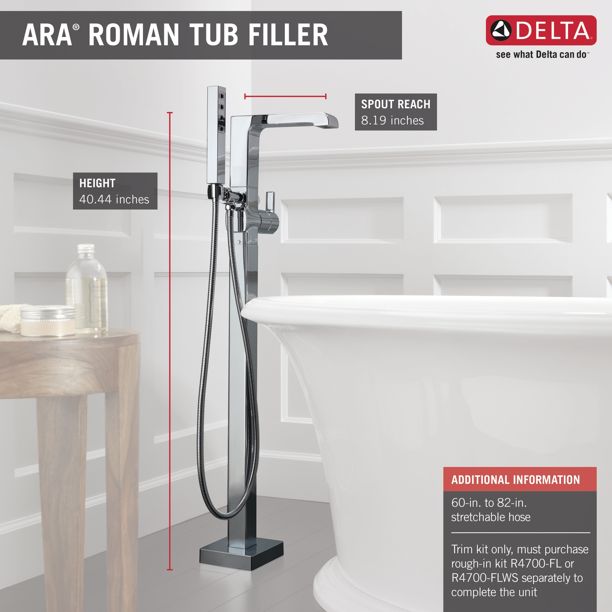 Delta T4767-BLFL Roman-Tub-Faucets - View #3