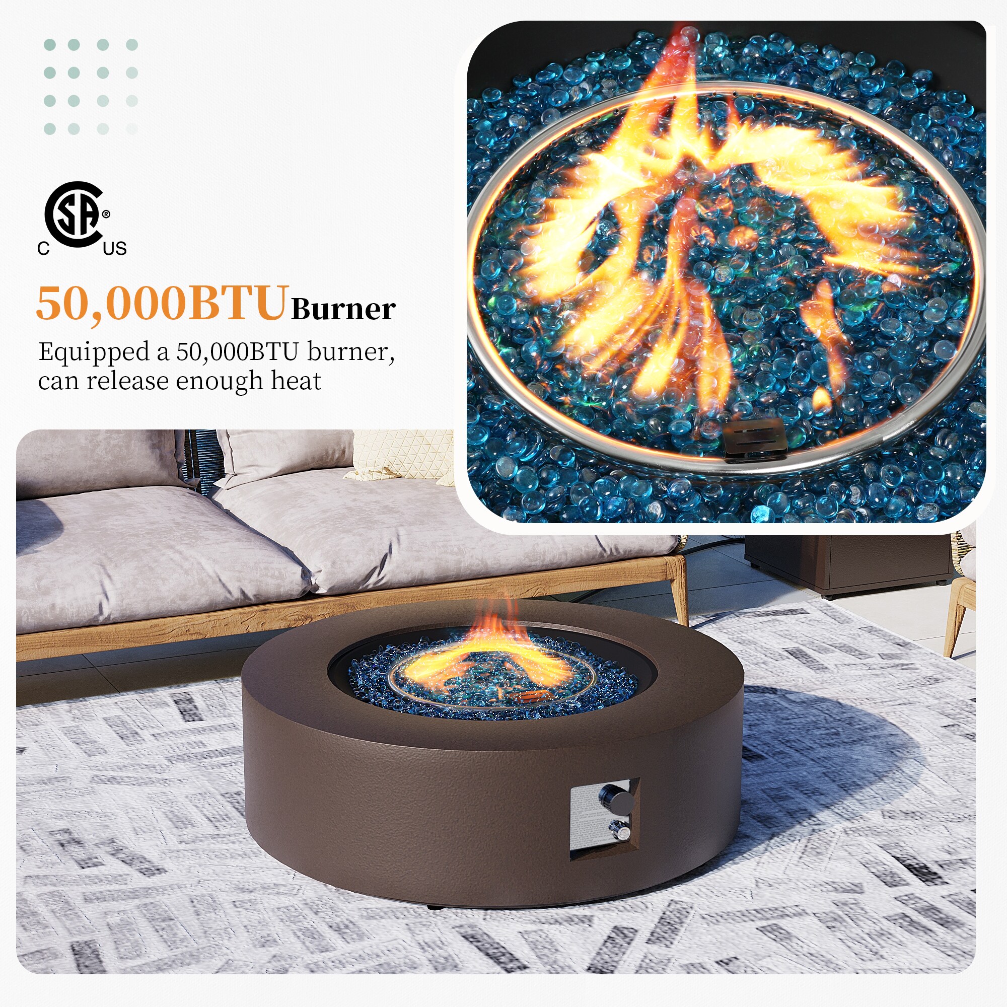 Patio Watcher 42TP-BROWN-KDWST Outdoor-Gas-Firepits - View #6