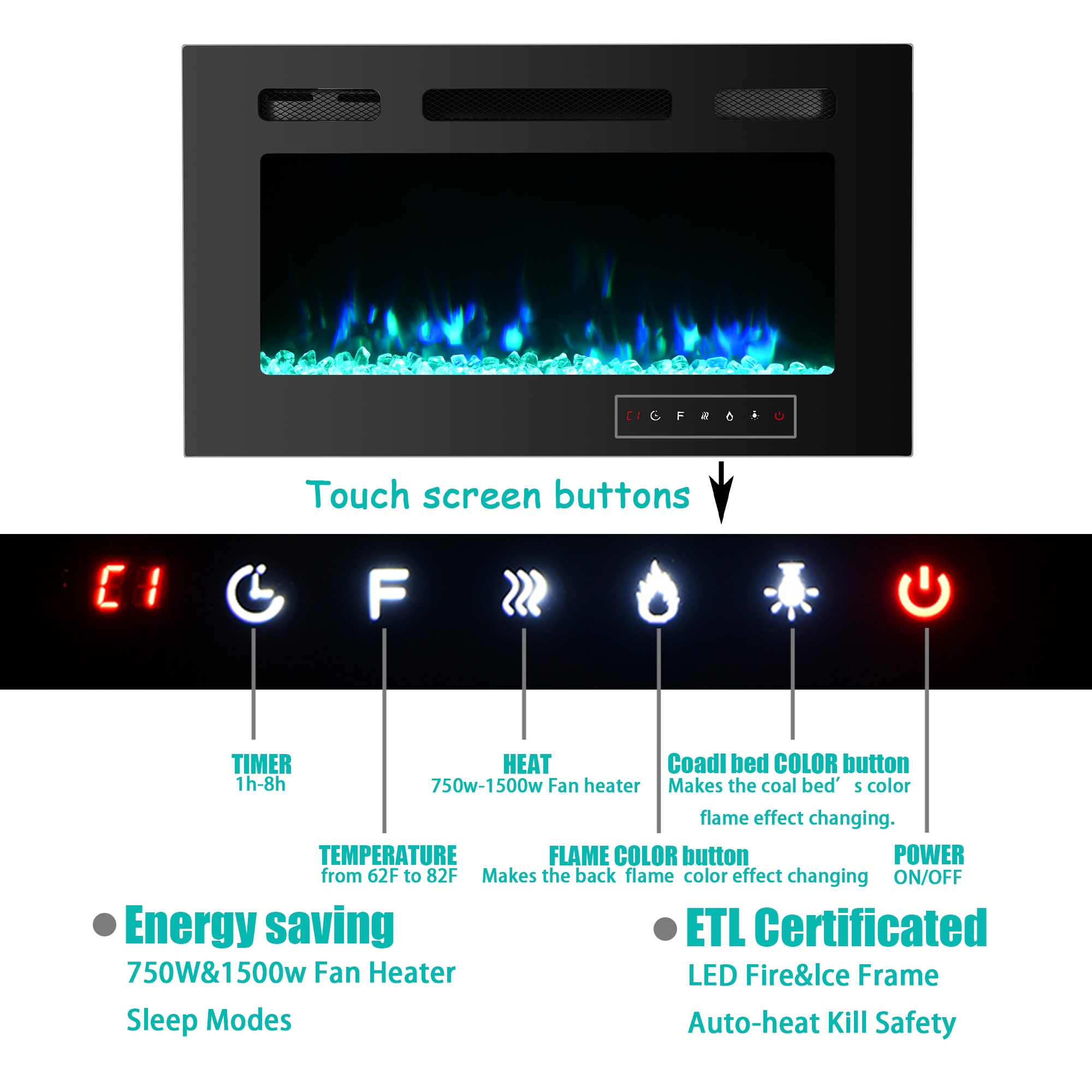 GZMR GZWF-EF50R Electric-Fireplaces - View #4