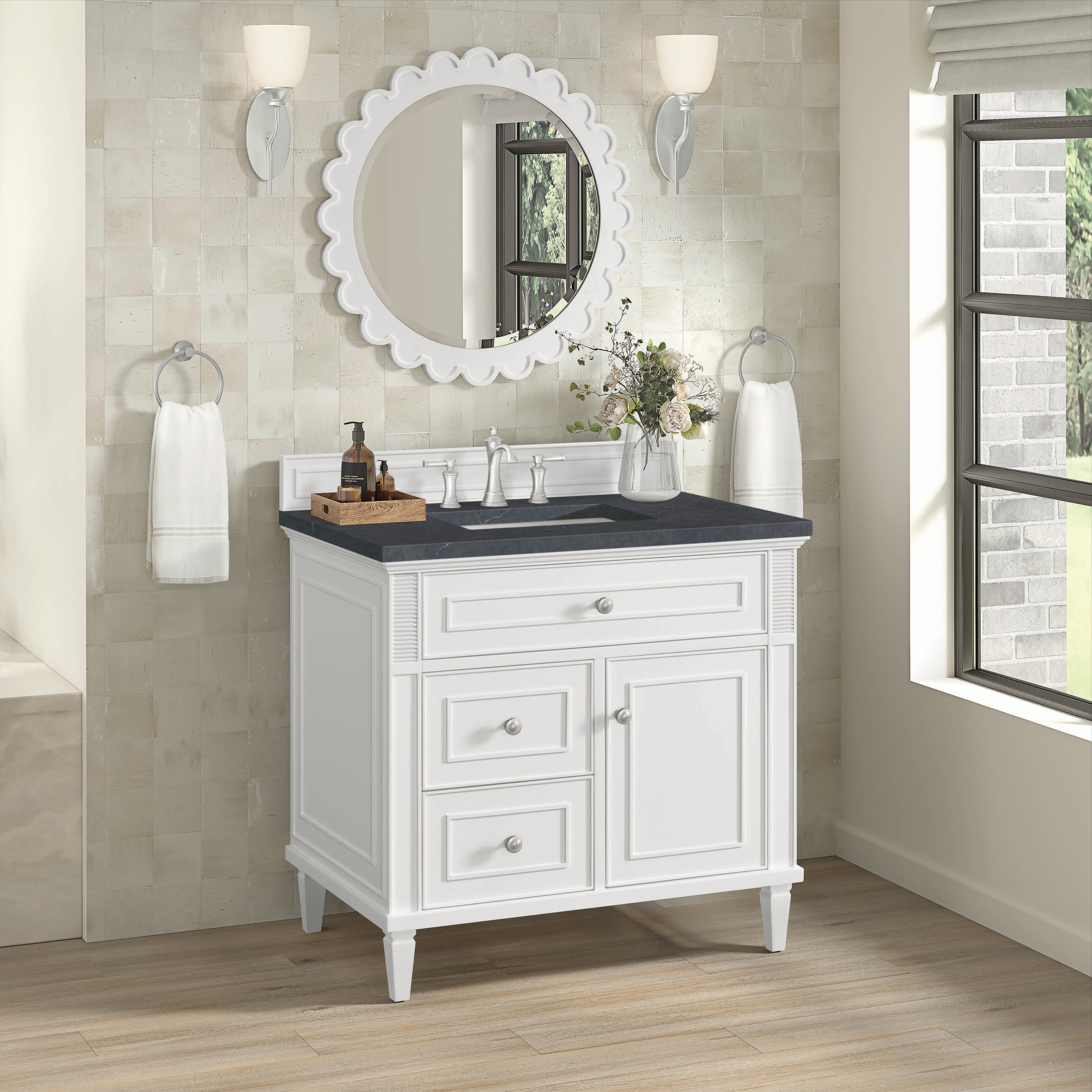 Lorelai 36" Bright White Plywood Single Vanity